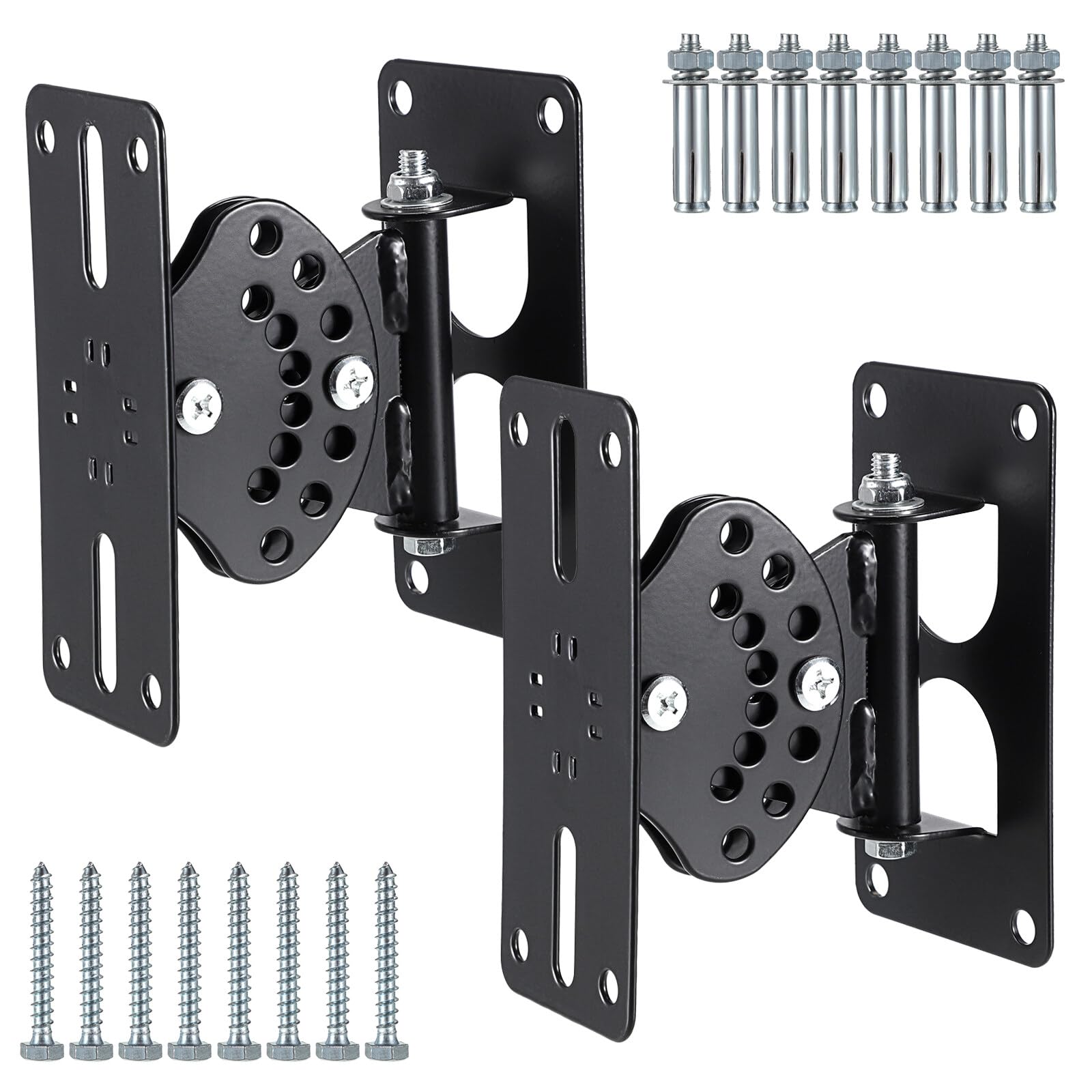 Sumnacon Speaker Wall Mount Bracket 2 Pack Metal Speaker Bracket for Wall with Hardware Heavy Duty Speaker Wall Mount Hold to 90Lbs Adjustable Wall Mounted Speaker Stand Fit for 8" 10" 12" 15" Speaker