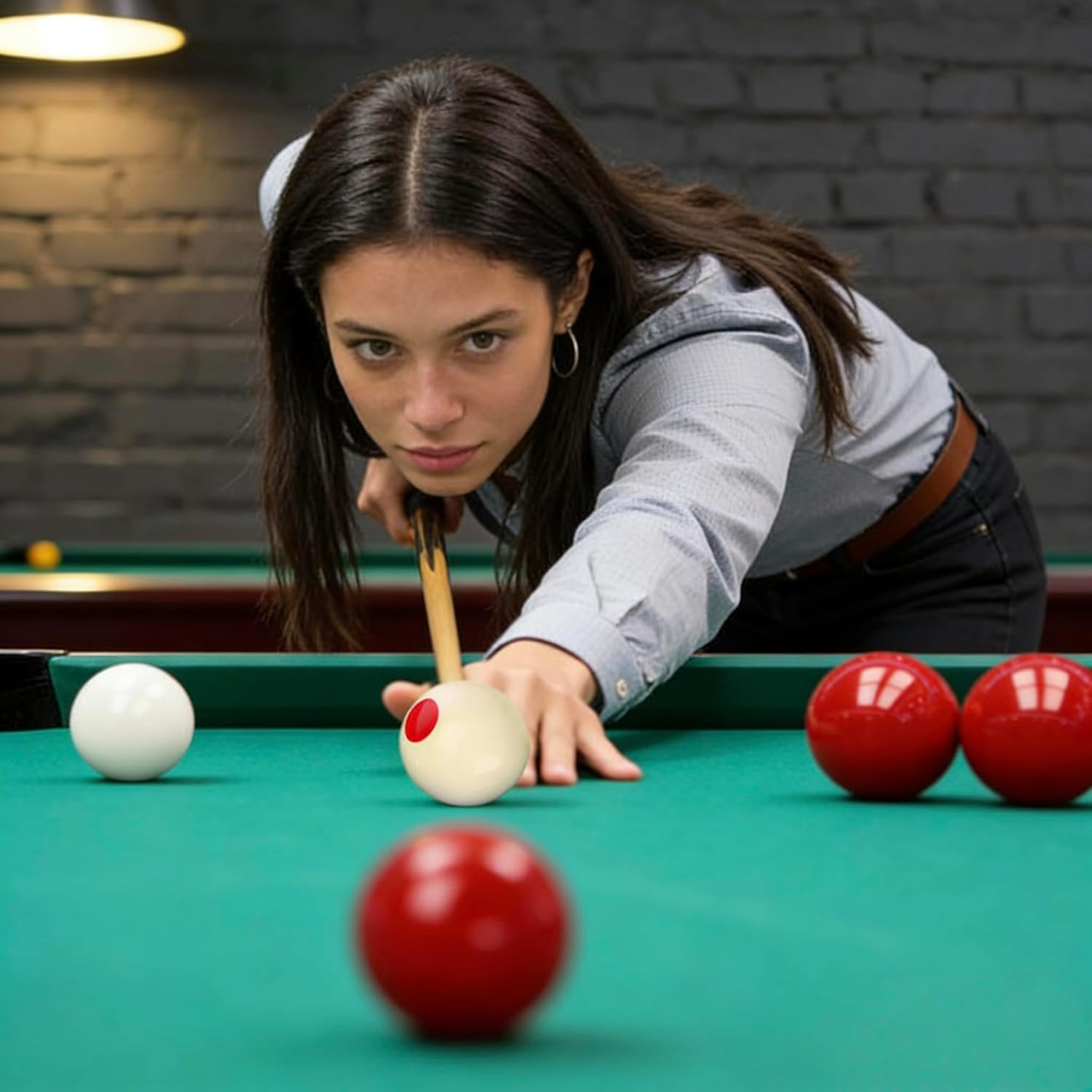 2-1/8" Regulation Bumper Pool Balls Set, Durable Polyester Resin Billiard Ball Set of 10 for Bumper Pool Table – Red/White Balls with Spotted Markers, Precision Balanced Replacement Ball