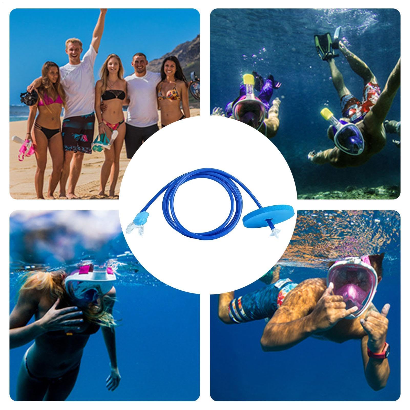 Snorkel con respirador Completamente seco: Tubo de respiración de Buceo ergonómico antiasfixia, Equipo de Snorkel portátil con Tapa Seca | de admisión de Aire subacuático Resistente a Fugas pa