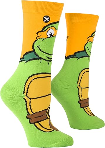 Vista 3 de Odd Sox, Nickelodeon TMNT Teenage Mutant Ninja Turtles, 90's Cartoon, Fun Socks