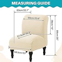 Vista 6 de MIFXIN Funda elástica para silla sin brazos, funda protectora de muebles extraíble y lavable para sala de estar, dormitorio, hotel (jacquard beige)