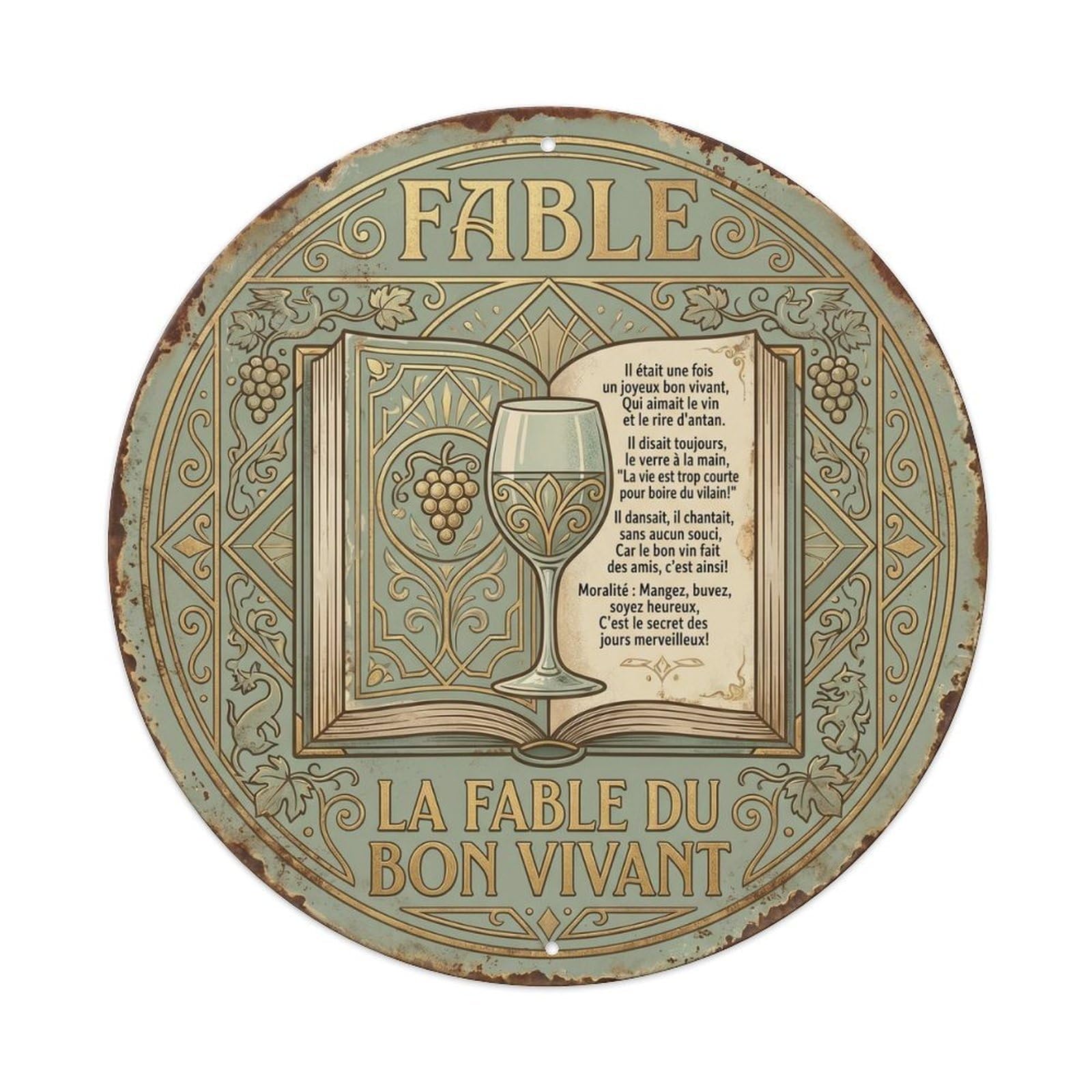 Fable Humorous Mancave Fable Metal Tin Sign