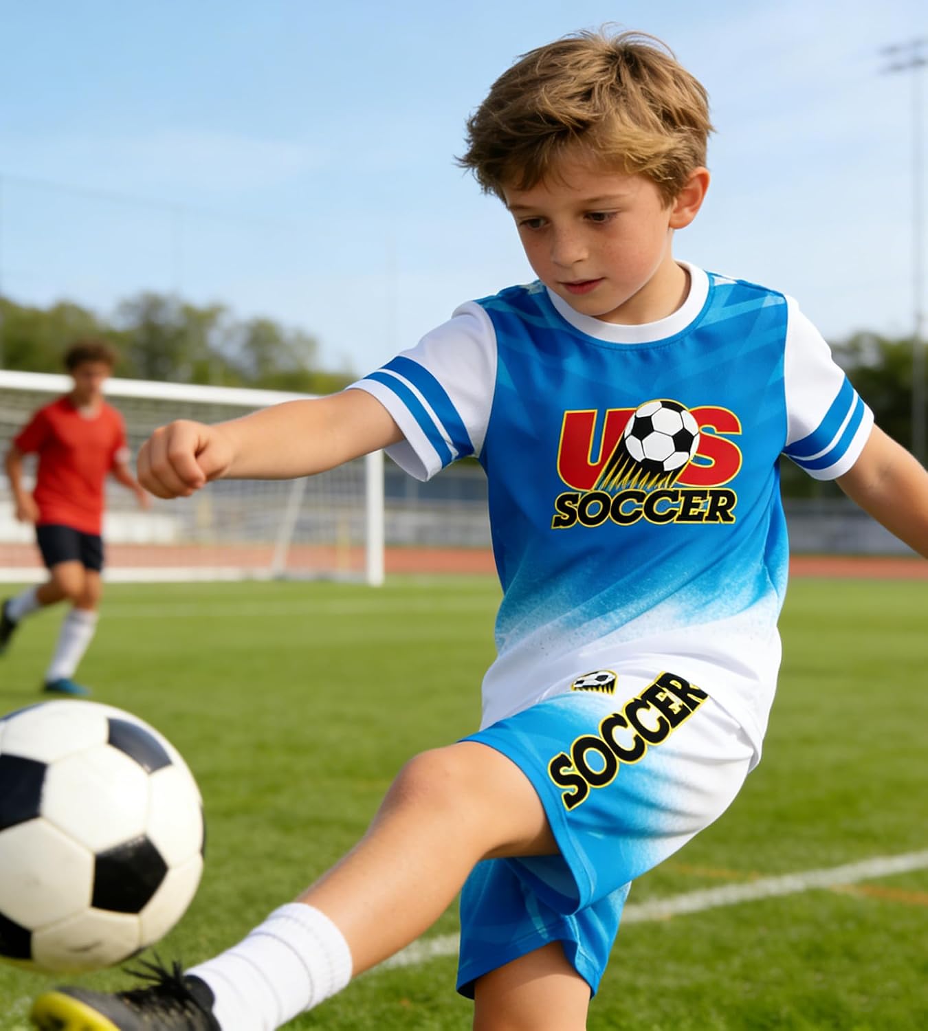 Kids Soccer Jerseys Boys Football Practice Outfits Youth Sport Training Uniforms Athletic T-Shirts White