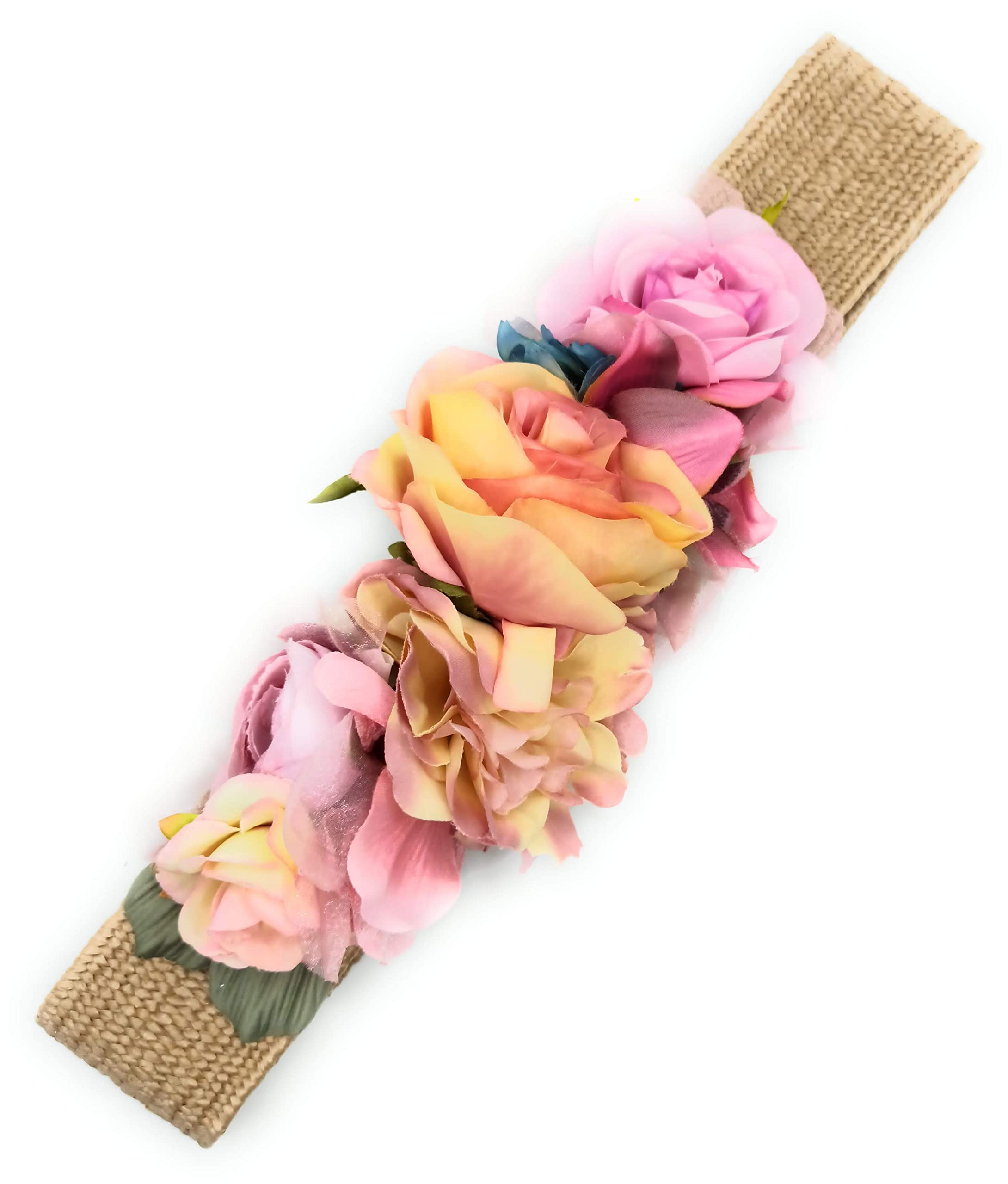 Cinturones de flores para vestidos de fiesta mujer cinturones elásticos con flores artificiales