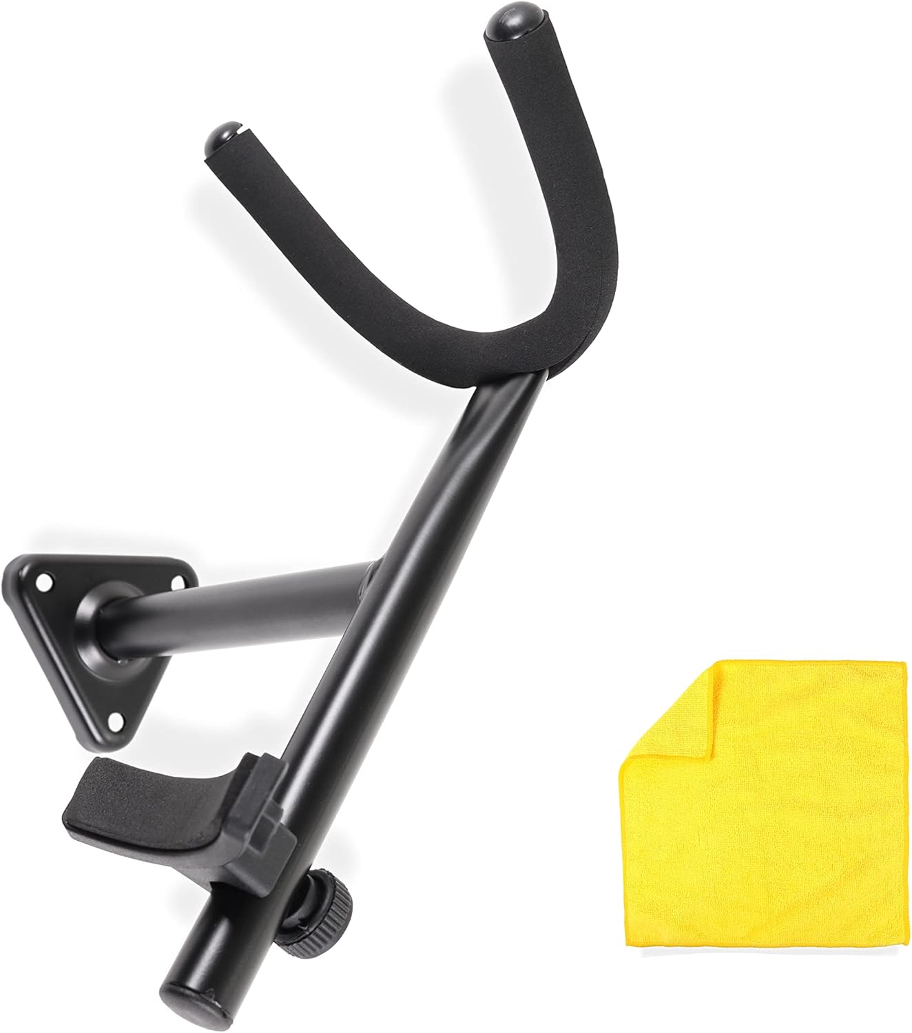 BONSTAR Alto Saxophone Stand - Wall Mounted - Heavy-Duty Steel Holder, No-Scratch Foam Padding, Mounting Kit with Hardware - Perfect Jazz Music Accessory - Complete with Microfiber Cleaning Cloth : Musical Instruments