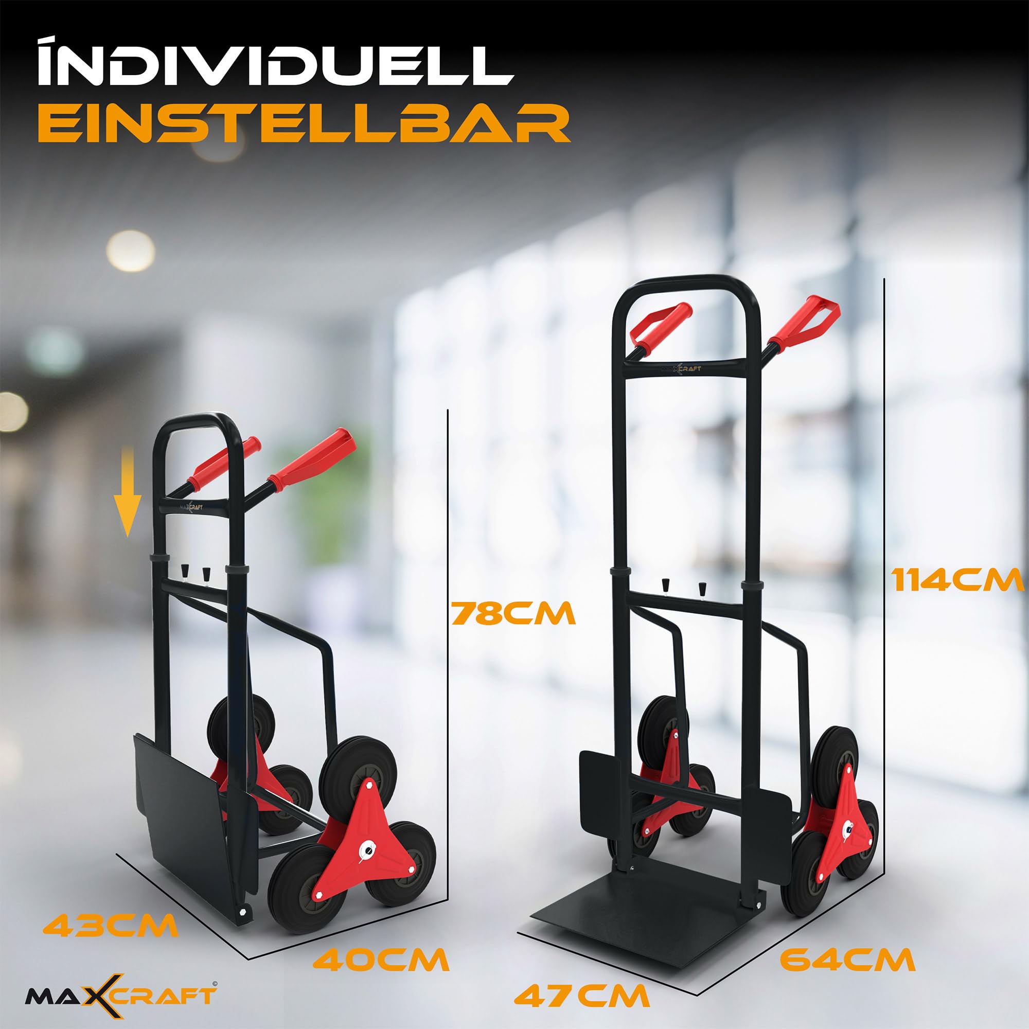 Wózek Transportowy Heavy Duty do 150 kg, Wózek Ręczny, Wspinacz Schodowy, Składany, Czarny