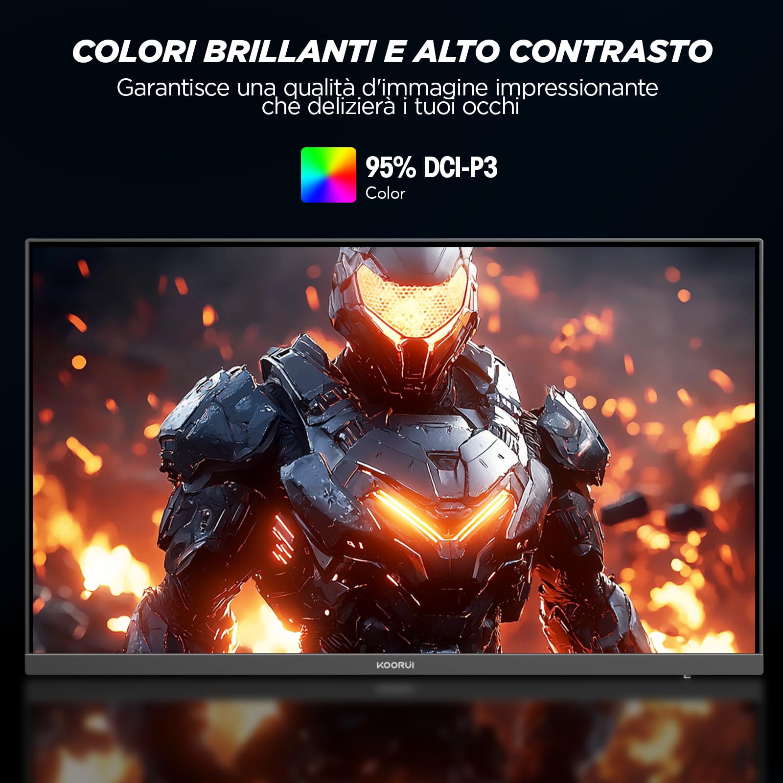 KOORUI G2511E Monitor Gaming 25 Pollici, FHD 320Hz, 1ms, HDR400, Fast IPS, Adaptive Sync, VESA 75x75mm, regolazione ergonomica