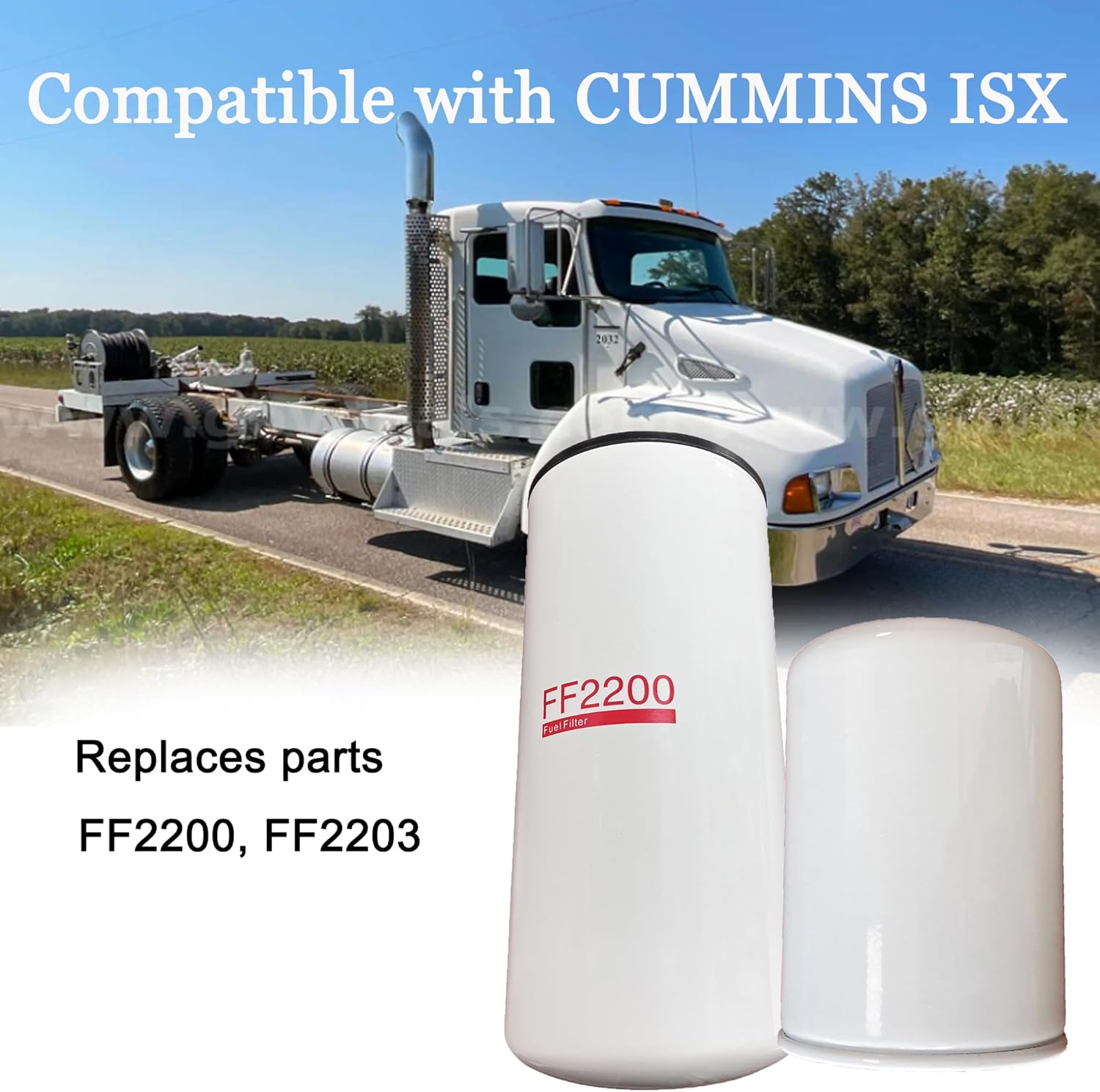 iFJF FF2200 & FF2203 Spin-On Fuel Filter Replacement for Cummins ISX Engine Truck Replace for 4010476 P552200