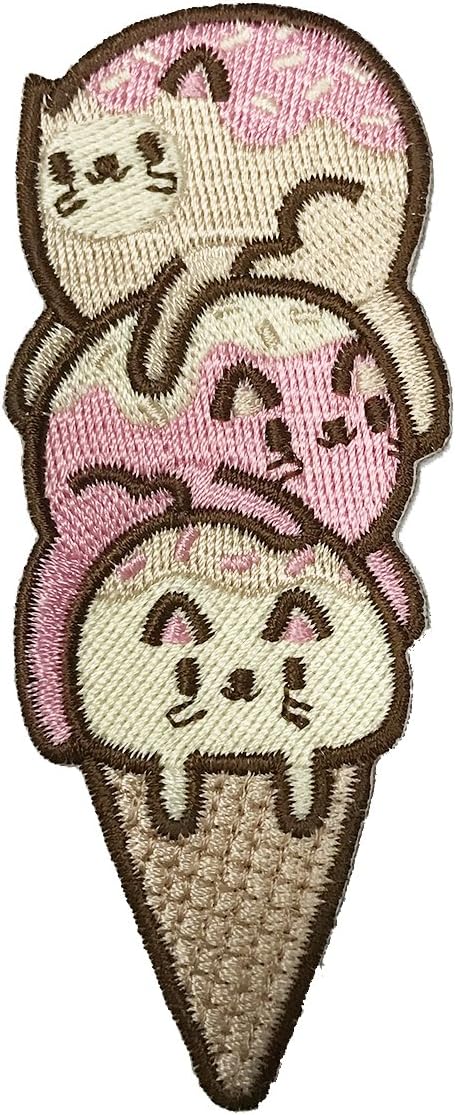 Randy Otter - Cute Cat Ice Cream Cone - Iron On Patch - Gifts for Him, for Her, for Boys, for Girls, for Husband, for Wife, for Them, for Men, for Women, for Kids