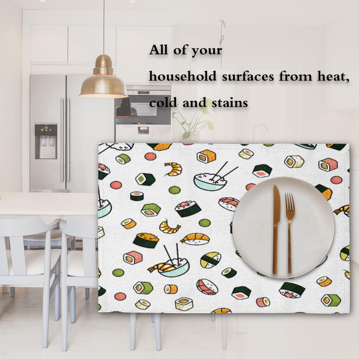 Oriental Table Mats Set Of 24 Bamboo Placemats 15.8x12 Inch Sushi ...