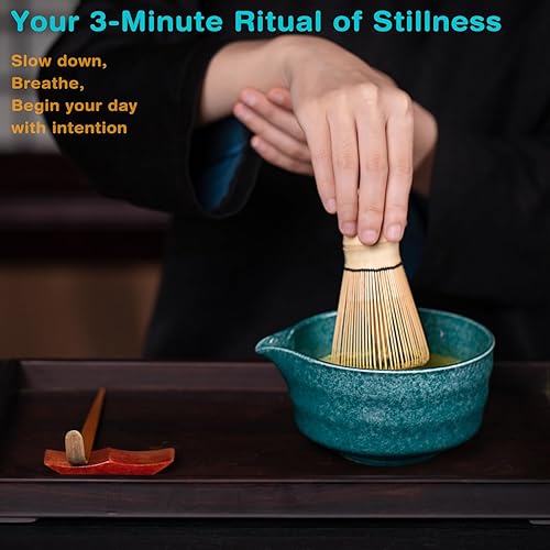 Miniatura 4 de Artisan Matcha - Juego de 8 batidores de matcha prémium con cuenco (chawan), batidor de bambú y herramientas, kit de matcha para hacer desayunocafé