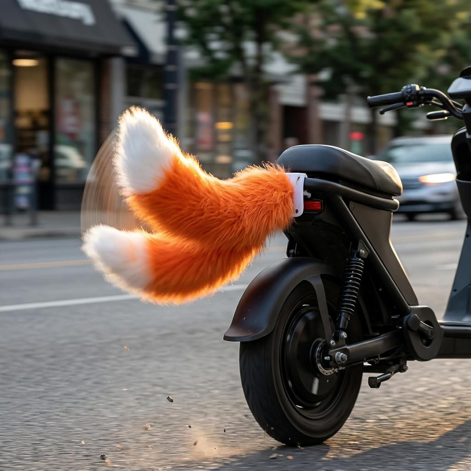 Generico Remote Control Electric Car Tail – Fuzzy Wagging Moving Tail, USB Rechargeable, Adjustable Speed, Cute Plush Auto Trunk Decoration, Universal Fit Vehicle Exterior Accessory (I)