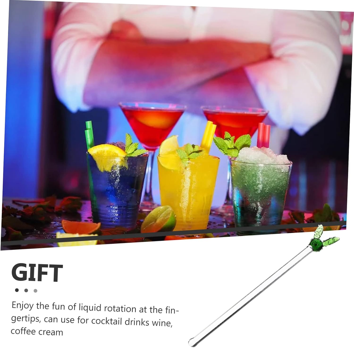 Glass Stirring Rod Reusable Drink Swizzle Stick for Coffee