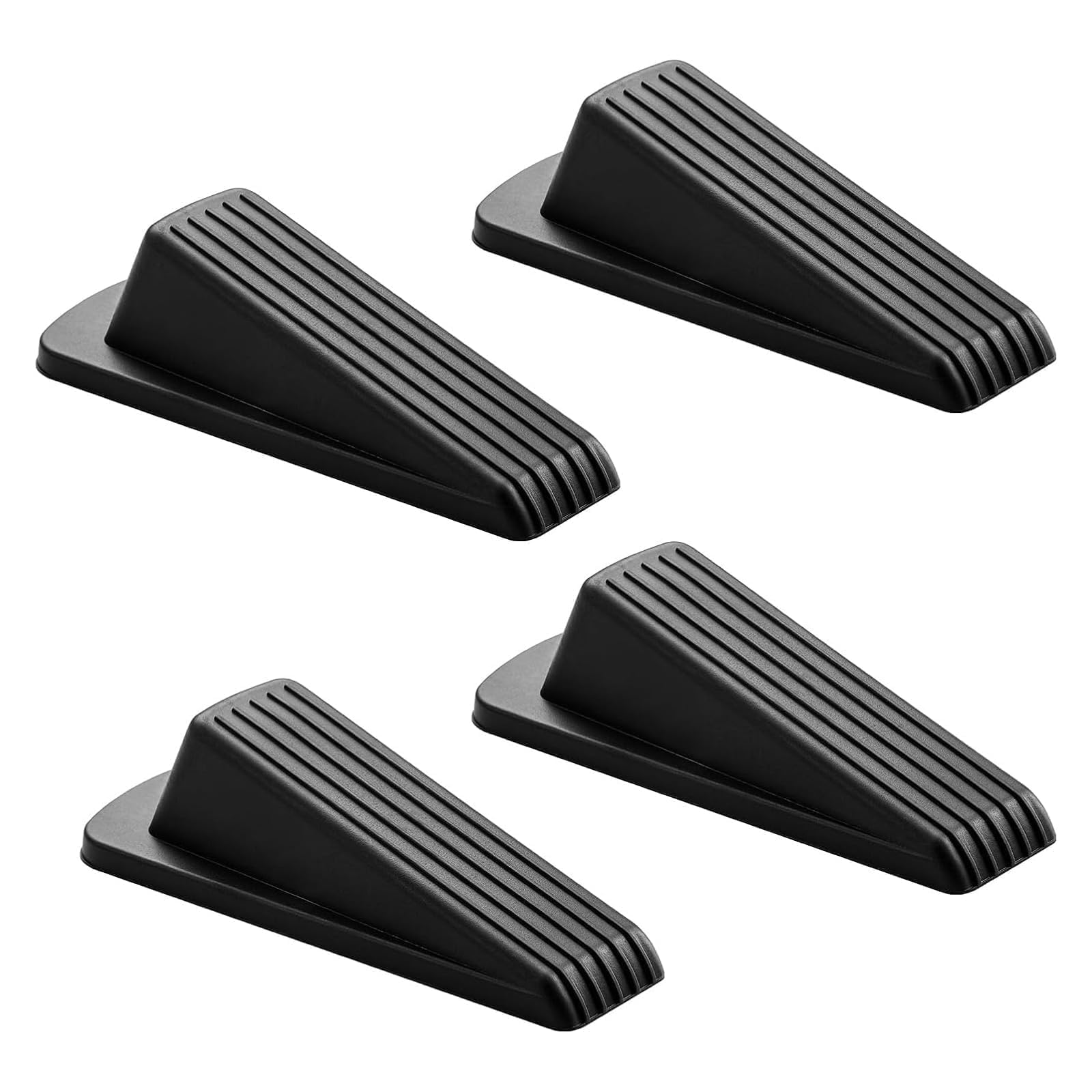Oonoywoo Silvery 4 Pcs Door Stoppers For Bottom Of Door, Rubber Doorstop Wedge For Carpets, Tiles, Concrete, Wood Floors, Commercial And Home