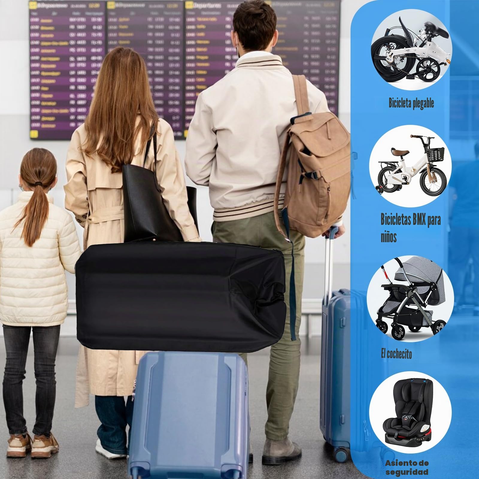 Bolsa de cochecito universal de viaje, bolsa de cochecito impermeable y resistente a los desgarros para la protección del cochecito