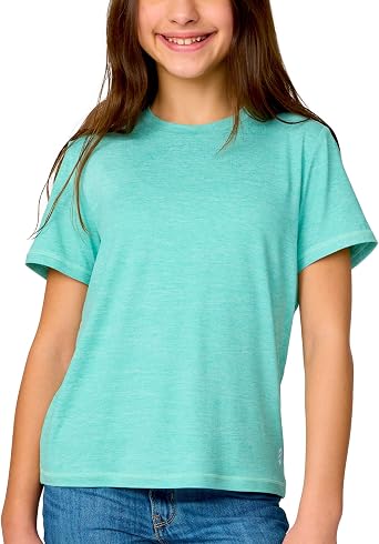 Free Country Girls T-Shirt Graphic Tee Microtech Chill Soft Short Sleeve Top UPF 50+ Quick Dry Breathable for Kids-Graphic