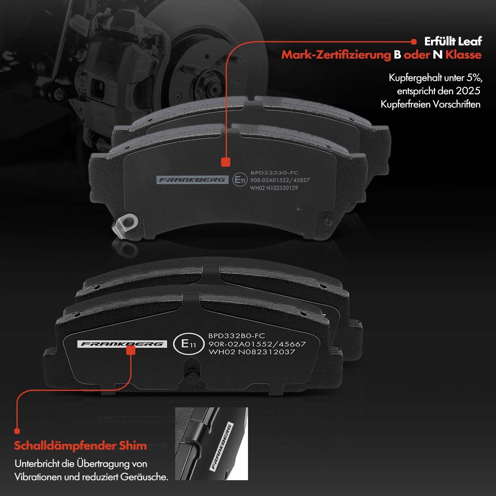 Frankberg 8 pastillas de freno + 4 discos de freno delanteros y traseros | GSYD3323Z; Compatible con: 6 Combi GH, 6 Saloon GH, 6 Hatchback GH