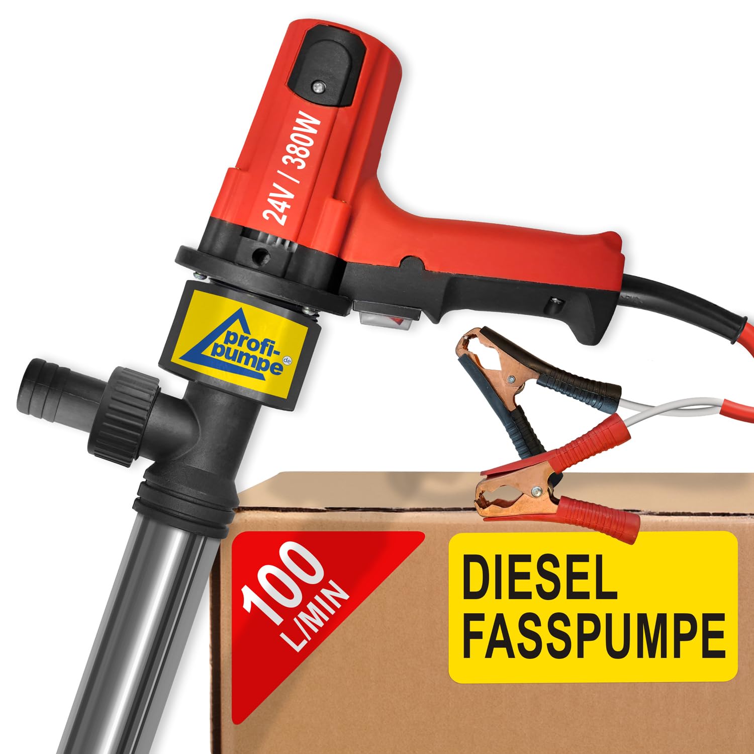 POMPE MANIVELLE ELECTRIQUE 380 WATT 24V PUISSANTE ROTATIVE POMPE VIDANGE POUR DIESEL
