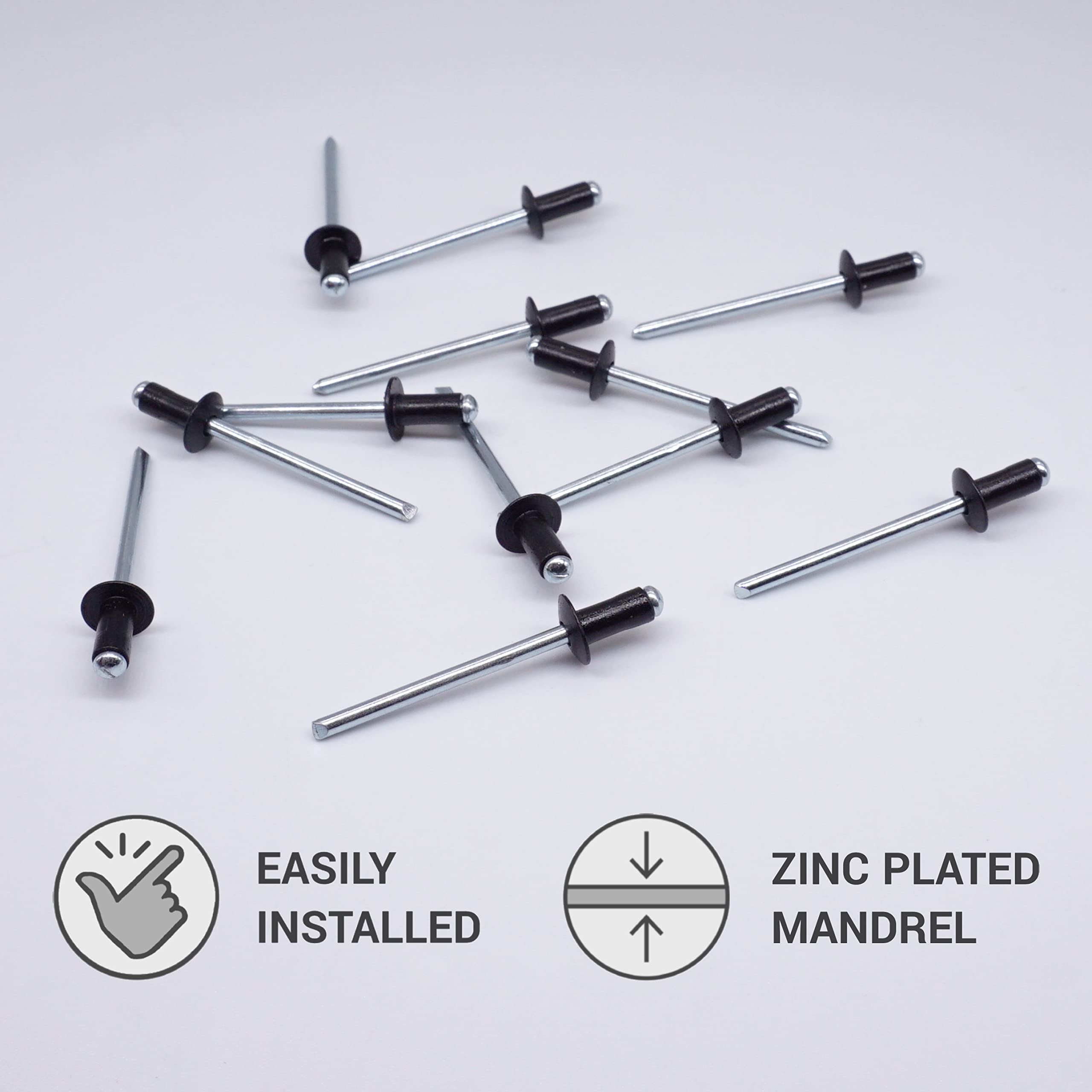 Window Pain Rivots s Pack Of 100 Painted Blind Rivets 4.0 X 8 Mm, Dome Head, DIN 7337 ...