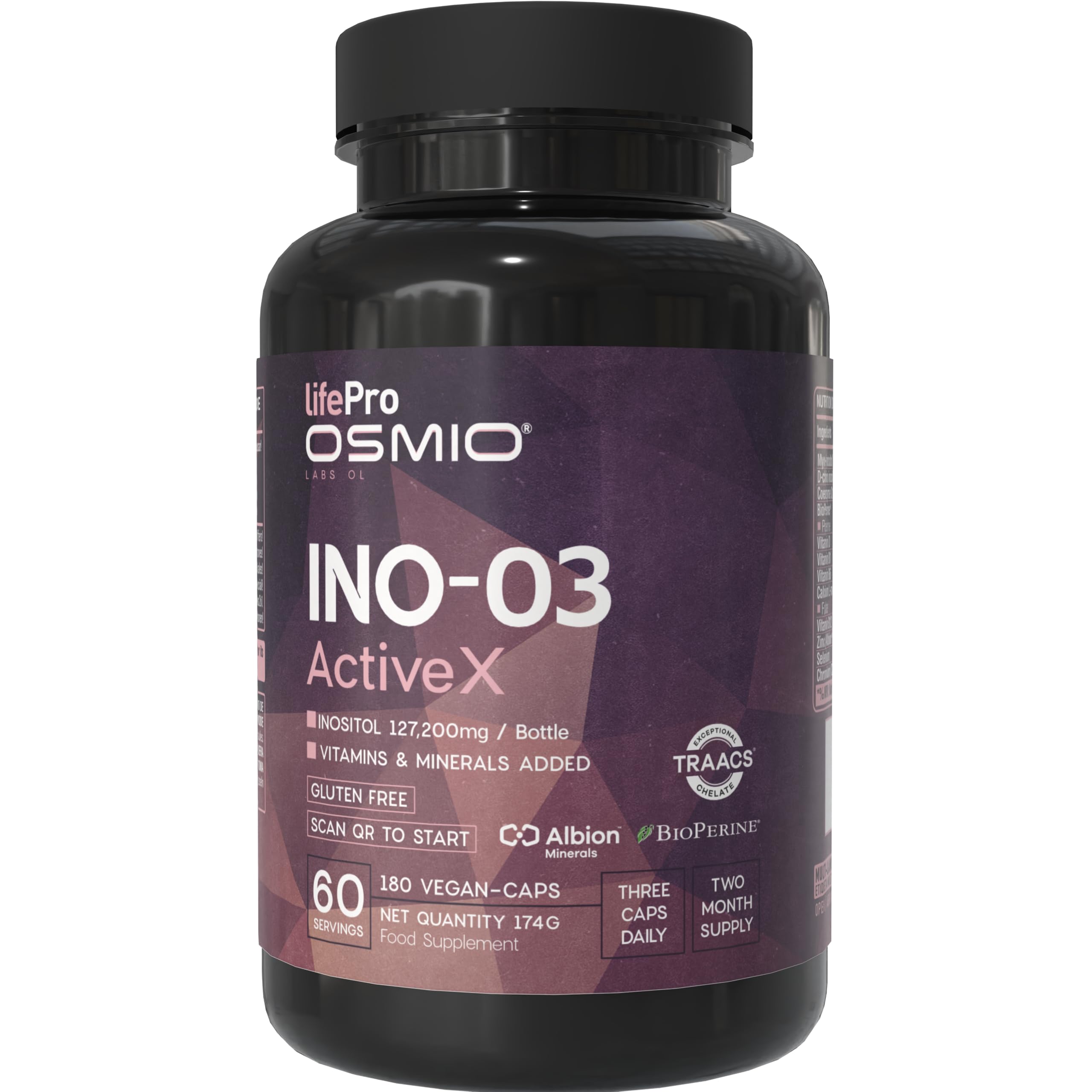 Inositolo 4240mg – Myo Inositolo e D-Chiro – con CoQ10, BioPerine®, Cromo Chromax®, Zinco Albion® TRAACS®, Selenio, Folato, Vitamine B6, B12 e D3 – Equilibrio Ormonale e Energetico Donna e Uomo