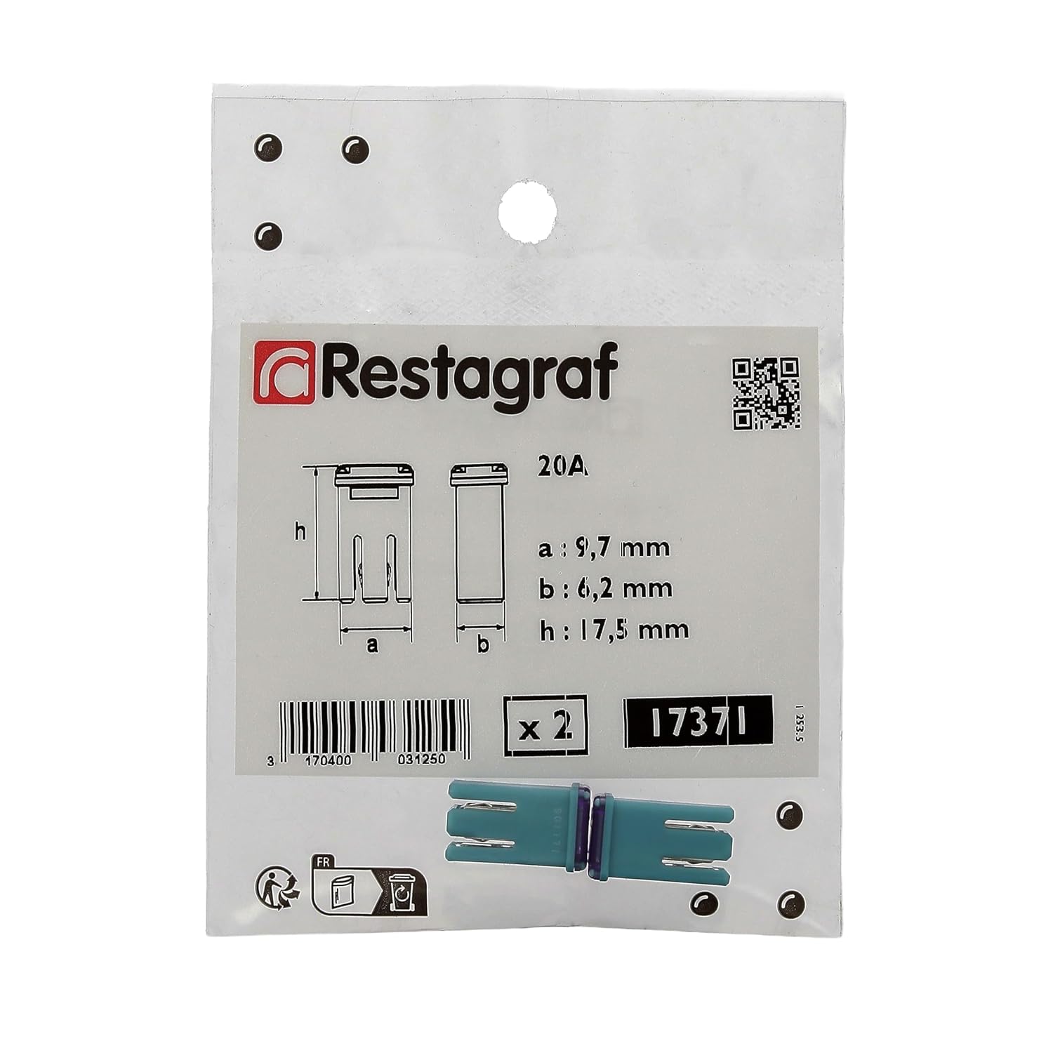 J-Case Micro Slotted Fuse, 32V/20A