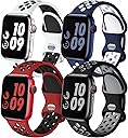 Adorve 4 Pack Sport Bands Compatible with Apple Watch Bands for Men Women 49mm 46mm 45mm 44mm 42mm 41mm 40mm 38mm,Breathable Soft Silicone Strap for iWatch Band Series 11 10 SE Ultra 9 8 7 6 5 4 3 2 1