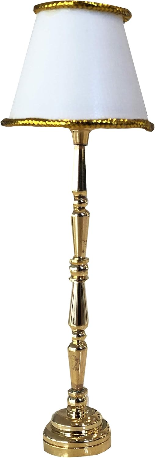 Miniature Dollhouse Floor Lamp, LED Battery-Operated Light, Functional Dollhouse Furniture Accessory