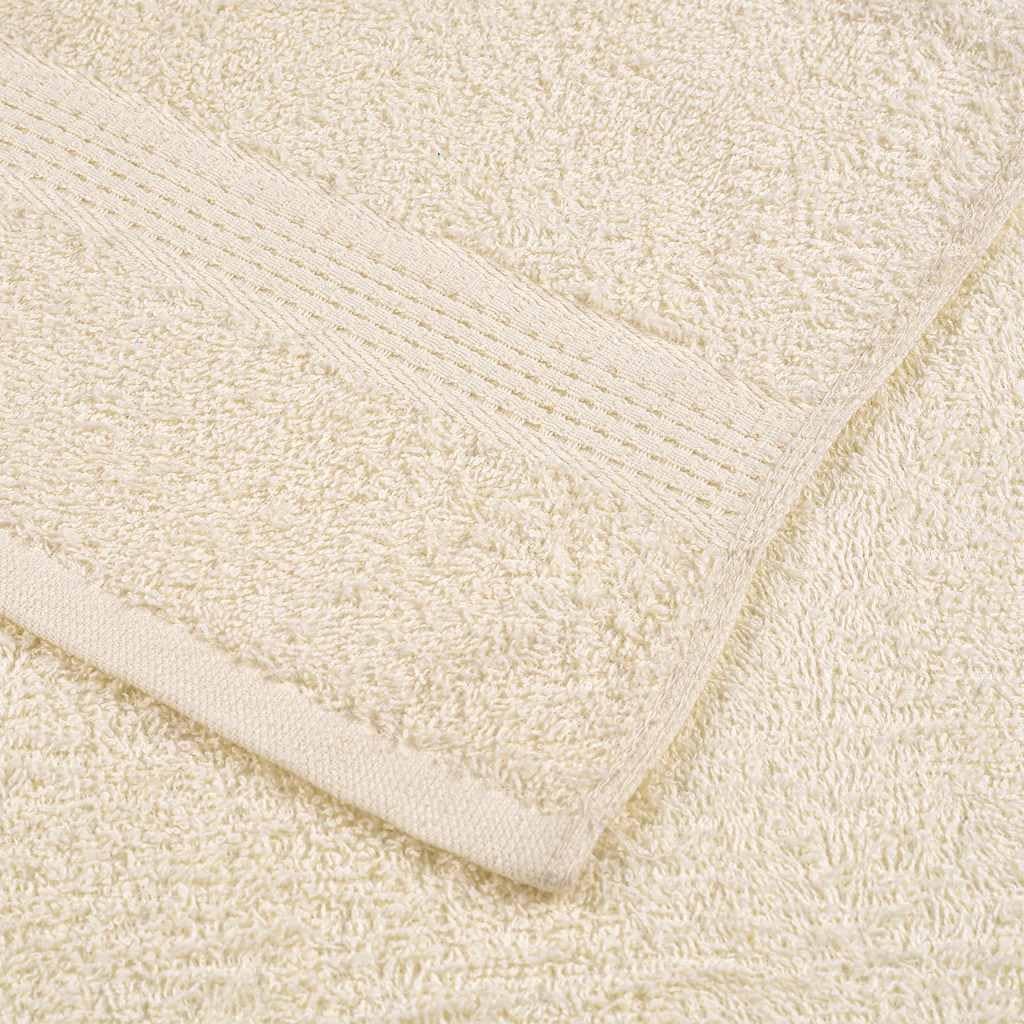 Ręczniki FROGN 4 sztuki, kremowe, 100 x 200 cm, 360 g/m², ze 100% bawełny, miękkie, chłonne, z pętelką, do łazienki, na basen i sport, można prać w pralce, przyjazne dla skóry