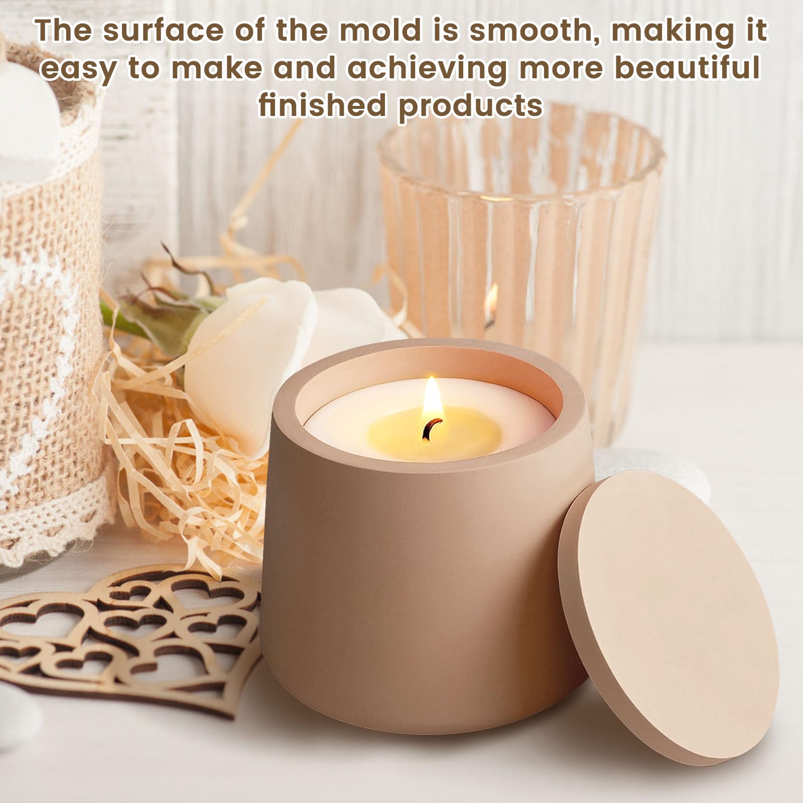 Moule Pour Bougie Originale Lot De 2 Moules à Bougeoirs En Silicone - Pour Bougies/résine/béton - DIY Déco Moule Resine