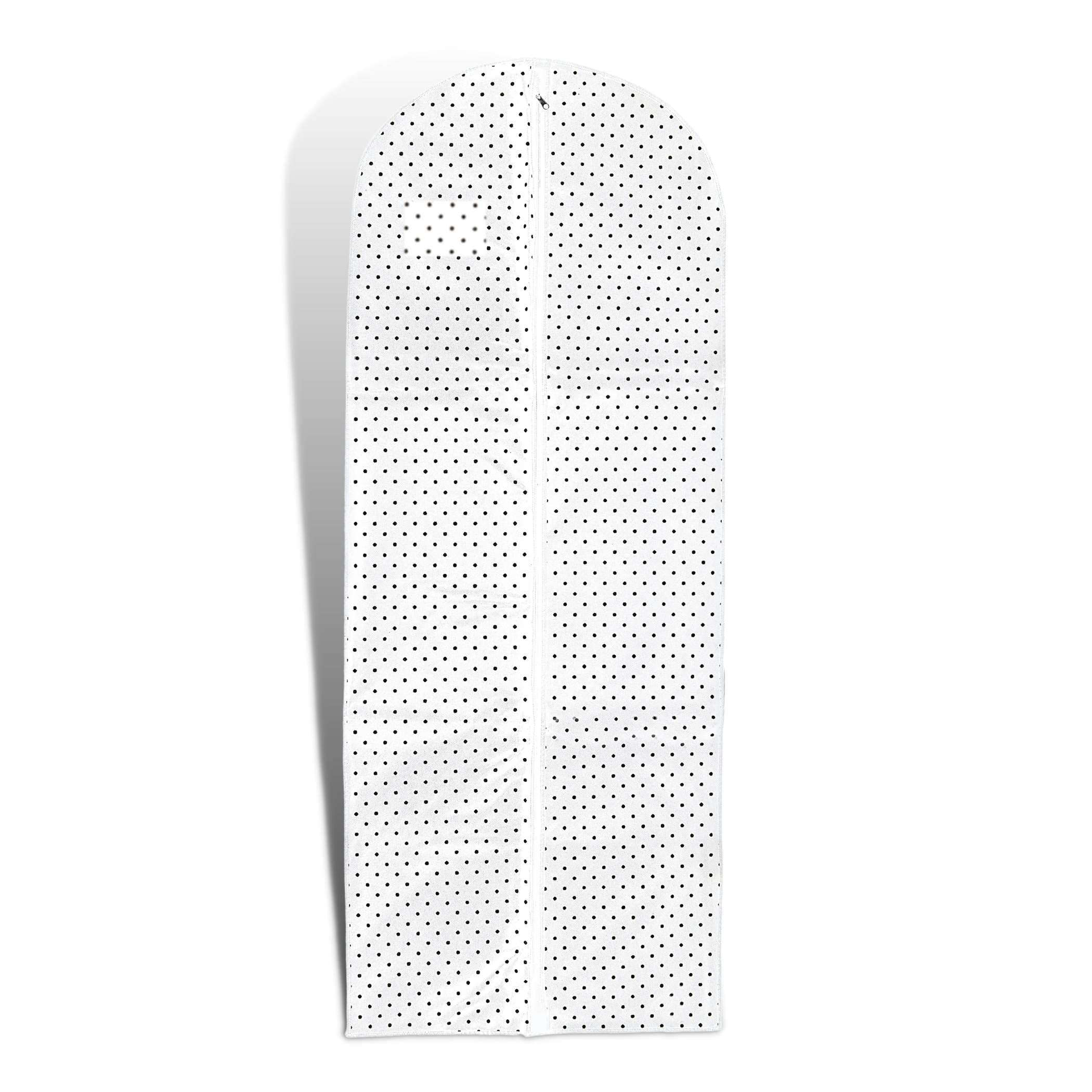 Hoesh International White Polka Hoesh Breathable 72 Inches Bridesmaid Weddings Prom Gown Dress Cover Garment Bags (, 1)