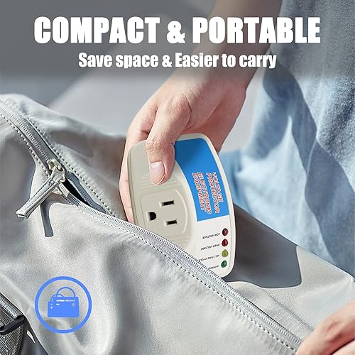 Miniatura 5 de BSEED Protector de sobretensiones para electrodomésticos protector de voltaje de alimentación de una sola toma salida de voltaje apagado