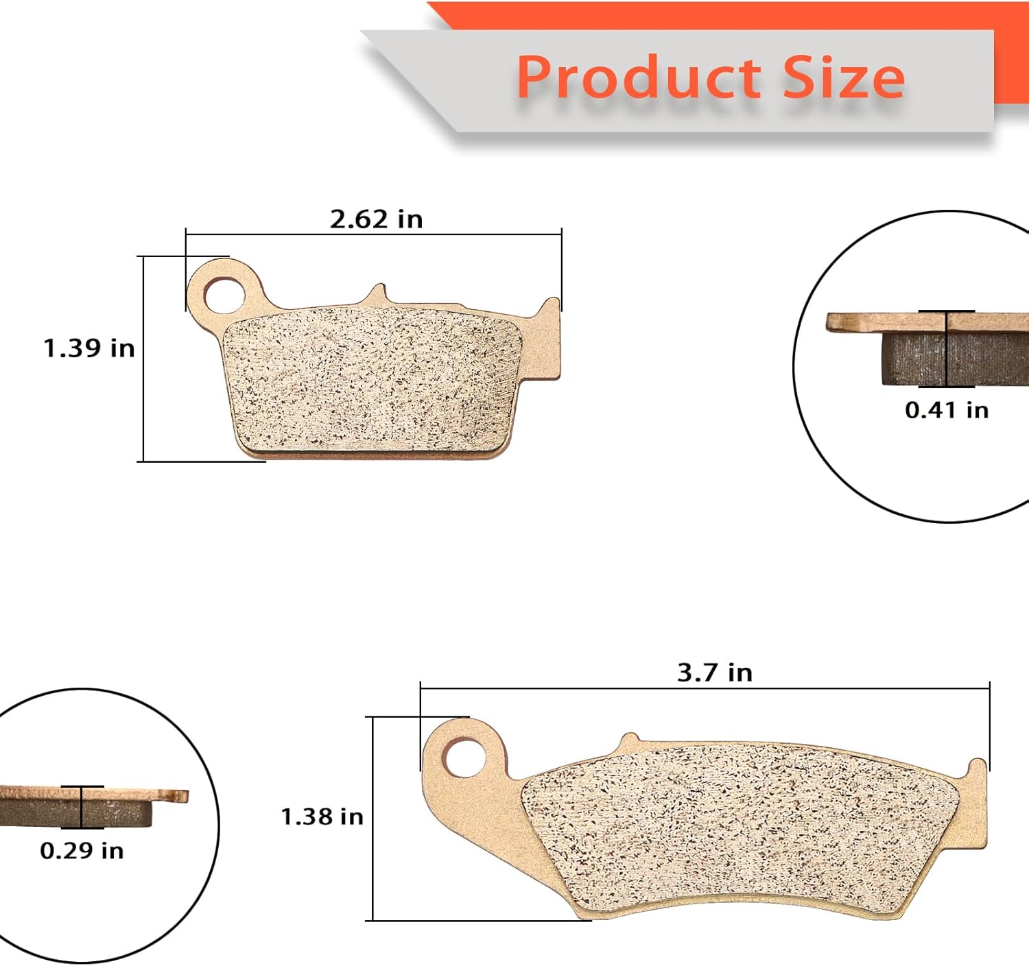 ZICOO Sintered Front and Rear Brake Pads for Kawasaki KX250 KX250F KX450F KX250X KX450X for Yamaha YZ250 YZ125 YZ250F WR250 WR450F for Suzuki RMZ250 RMZ450 RM-Z 250 RM-Z 450