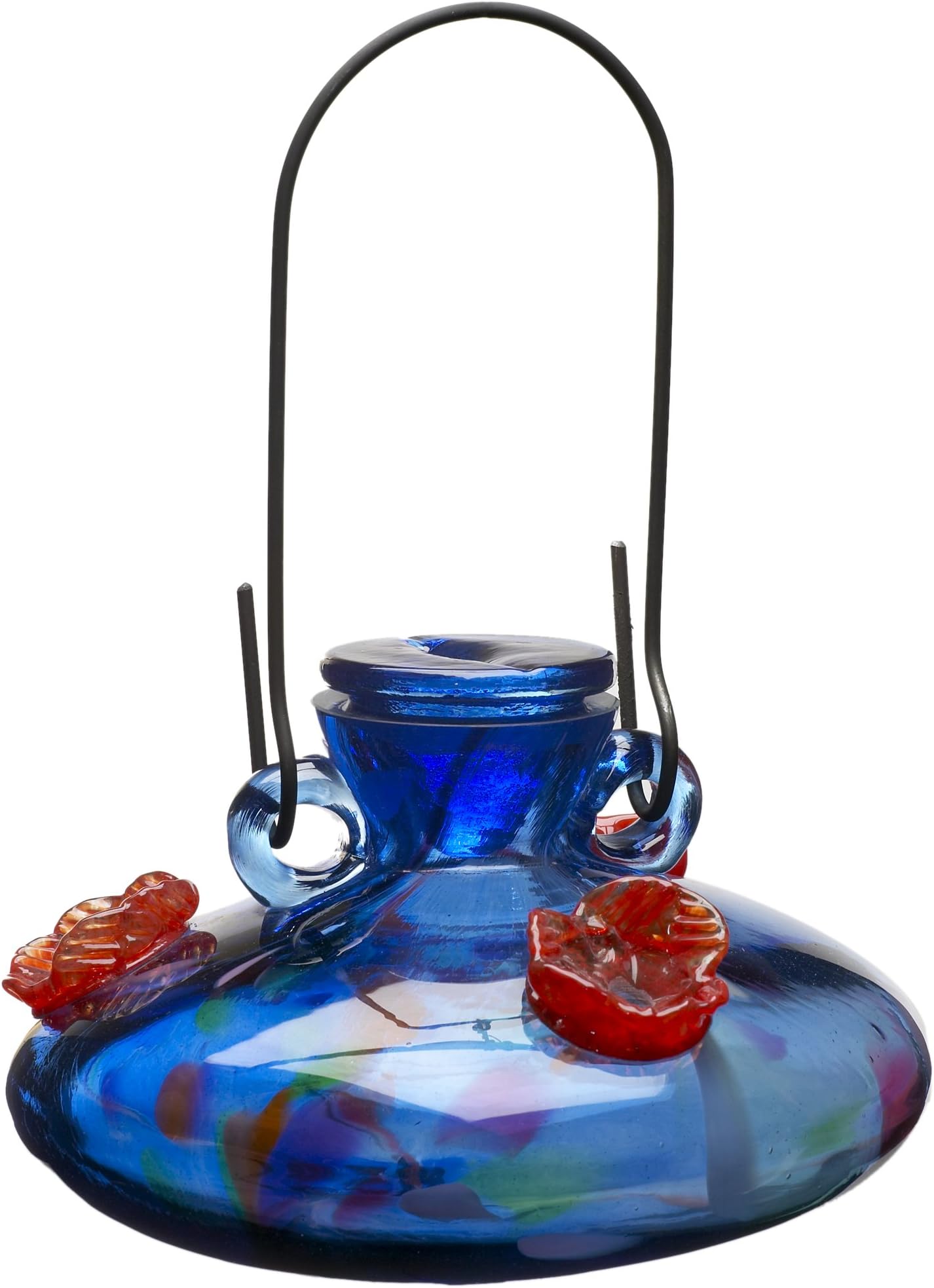 Kitras Top Feeder Hummingbird Feeder Glass Ornament, Blue