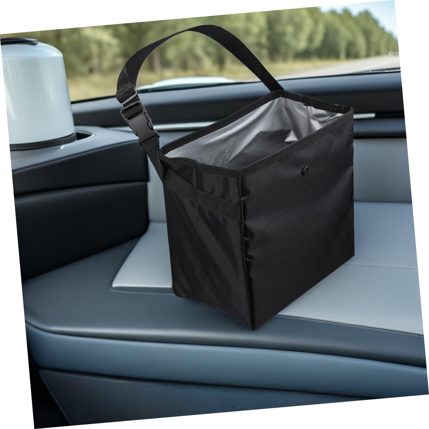 Mikinona 2 Stück Auto Mülleimer 8, 5 L Schwarz aus Nylon und Pvc | Aufbewahrungsbox für Reisen, Camping und Haushalt, für Werkzeug und Spielzeug, Multifunktional