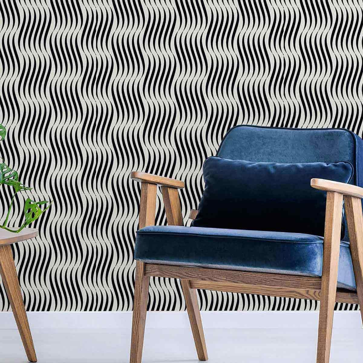 Walls By Me Black and White Weave Peel and Stick Removable Wallpaper 7645