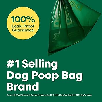 Earth Rated Dog Poop Bags, Leakproof and Extra Thick Waste Bag Single Refill Rolls for Dogs, Lavender Scented, 315 Count