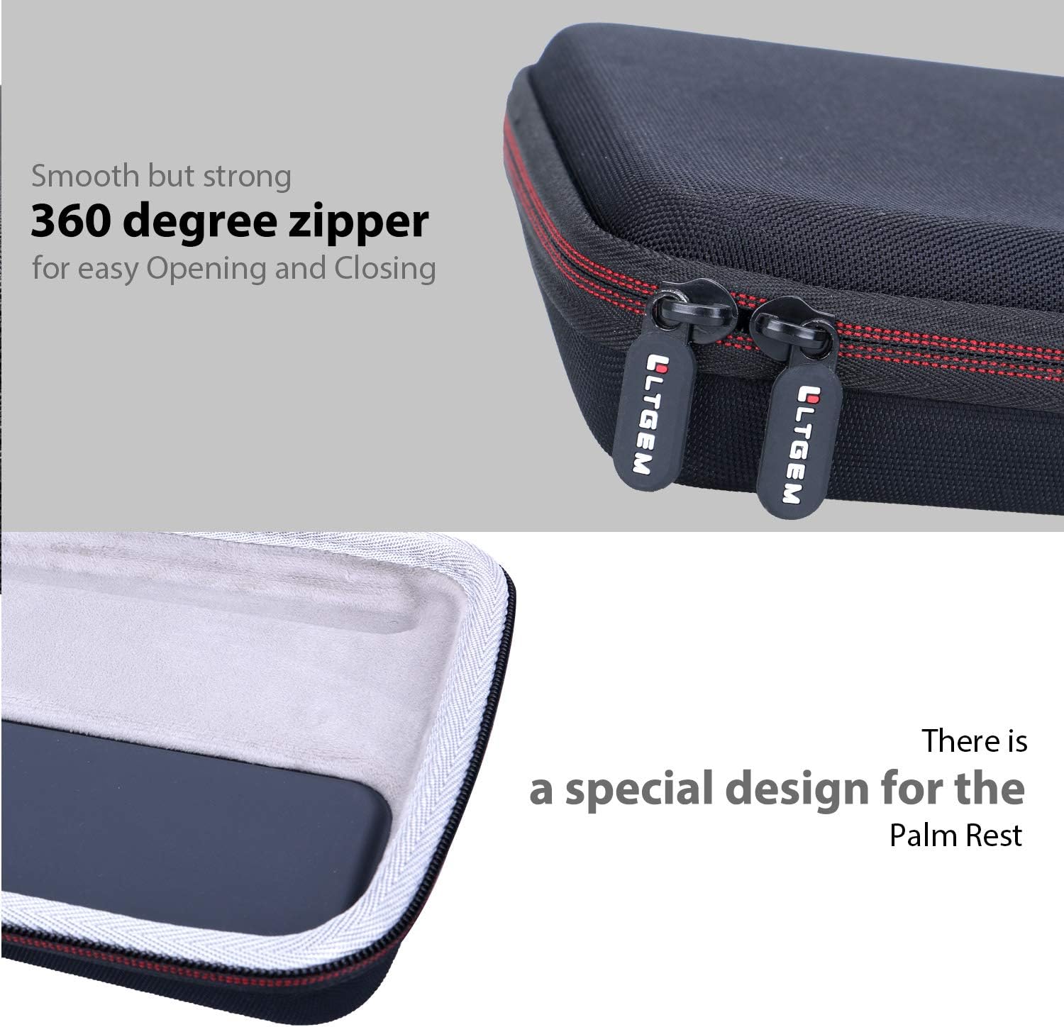 LTGEM Case Compatible with Logitech MX Keys S/MX Mechanical Wireless Keyboard, Office Travel Carrying Storage Bag - Black(Case Only) - Image 5