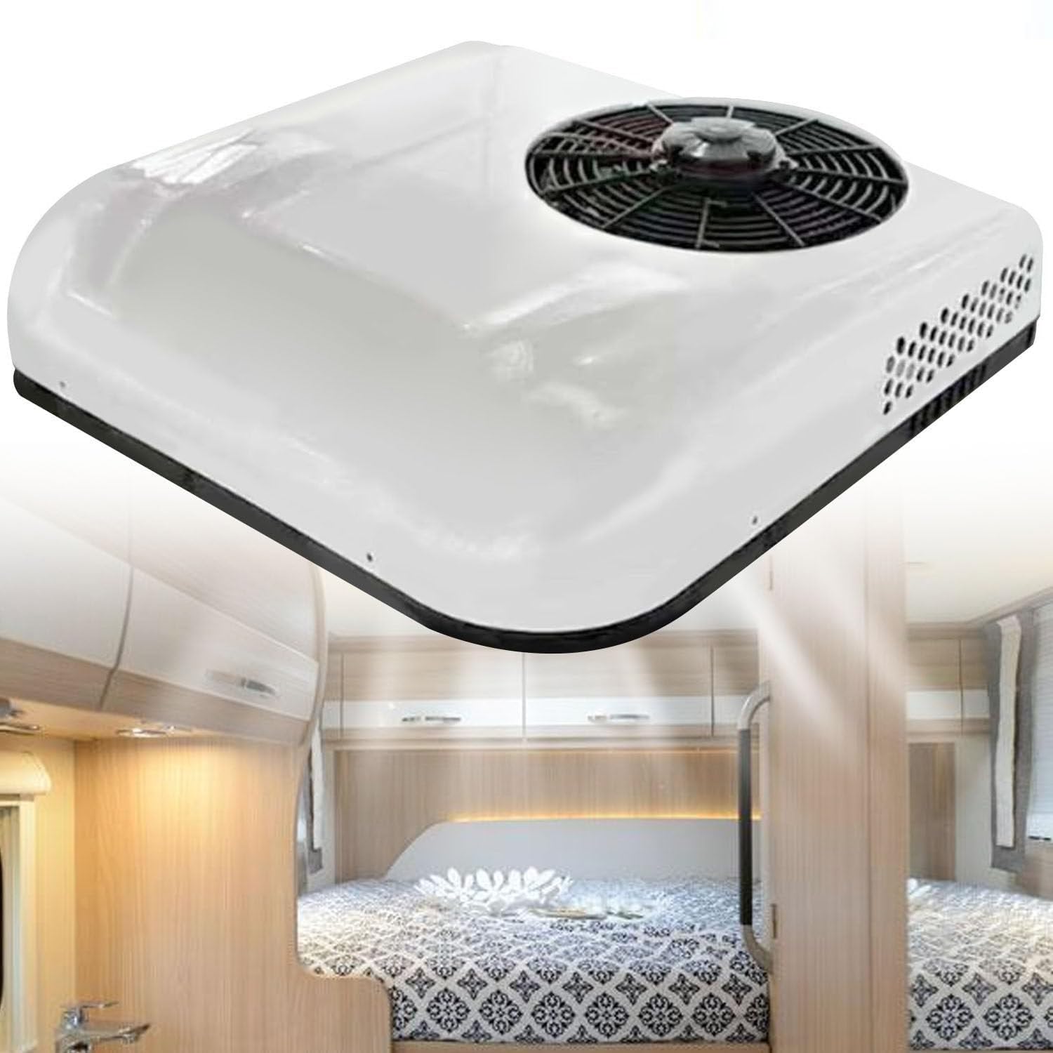 Scumlovy RV Rooftop Air Conditioner, Ultra-Thin Quiet A/C Unit for Electric Parking, DC Motorhome Suitable Motorhome, Truck, Enclosed Trailer