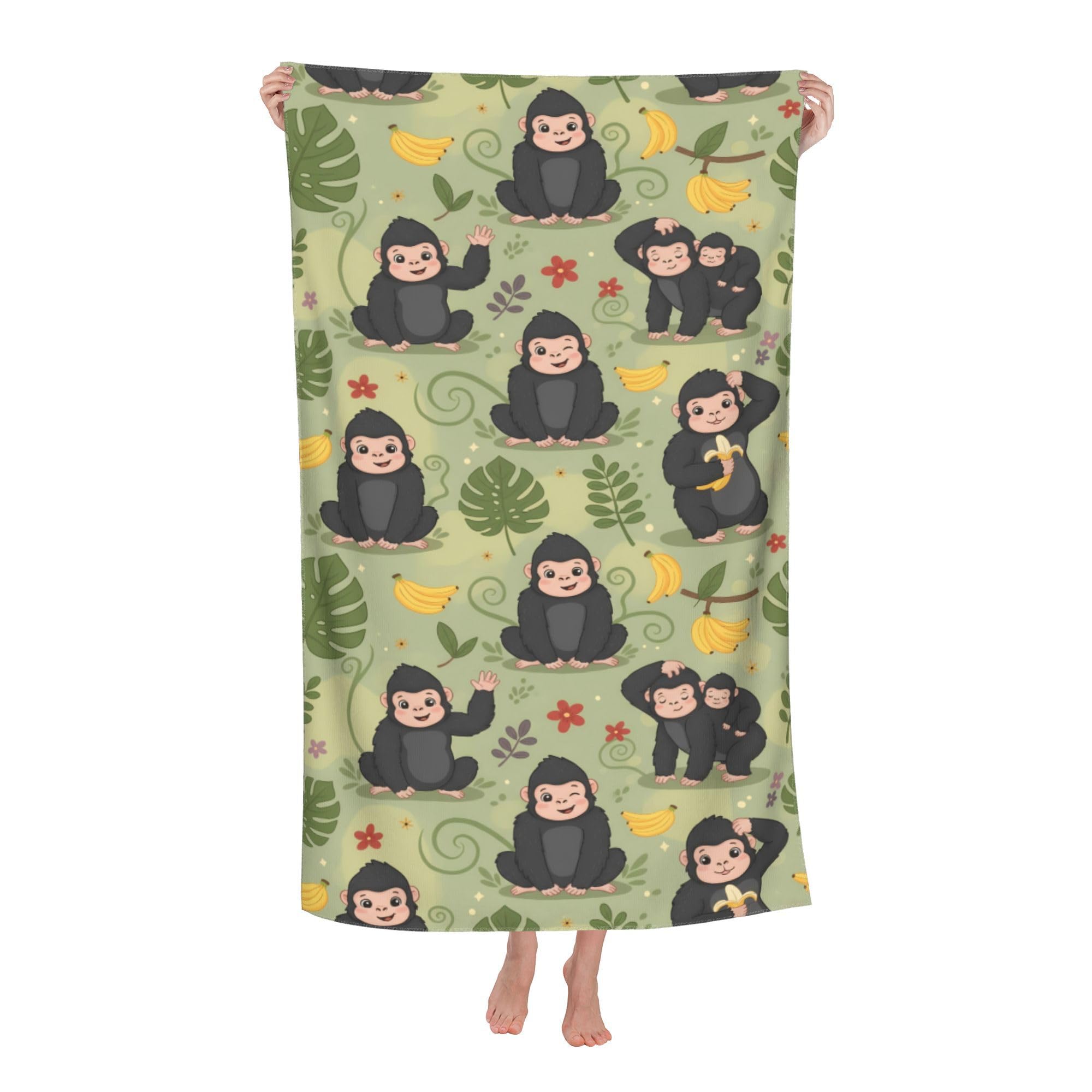 peiyeety Orangutan Primate Jungle Soft Bath Towels Absorbent Bathroom Towel for Beach Hotel Gym Spa Shower