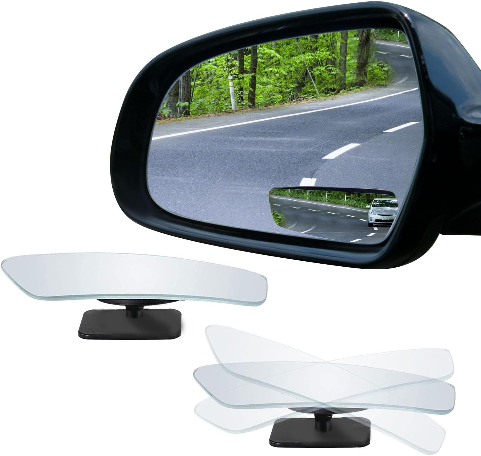 2PCS Blind Spot Mirrors, Side Mirror Blindspot, Exterior Accessories Rear View Mirror with Wide Angle Adjustable Stick Universal Vehicles for Cars, SUV, Trucks