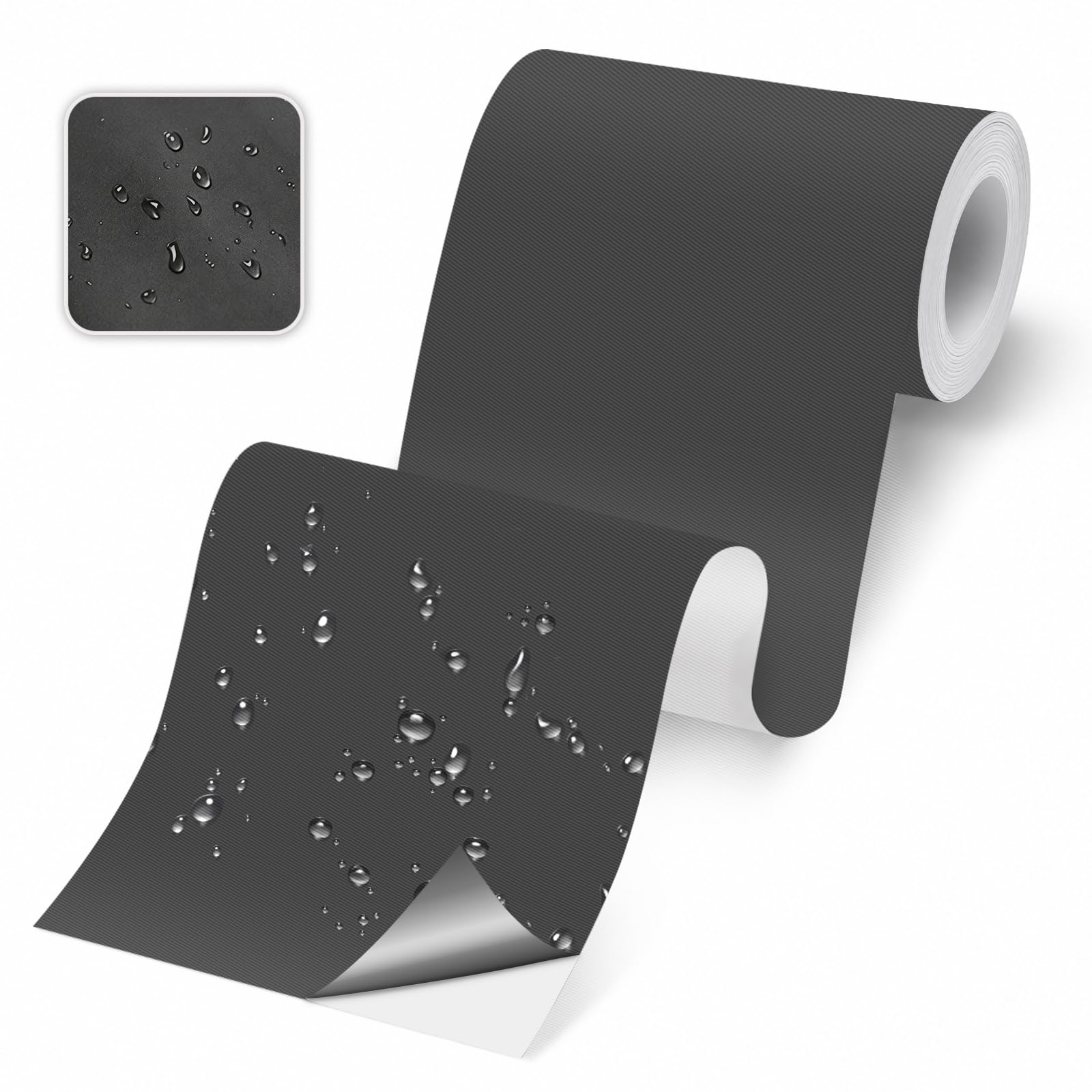 Skystuff Self-Adhesive Fabric Tent Repair Tape, Heavy Duty Waterproof Nylon Repair Patches for Tent, Clothes, Down Jacket, Sleeping Bag, Camping Outdoor Gear, Instant Strong Fix, 10x200cm, Dark Grey