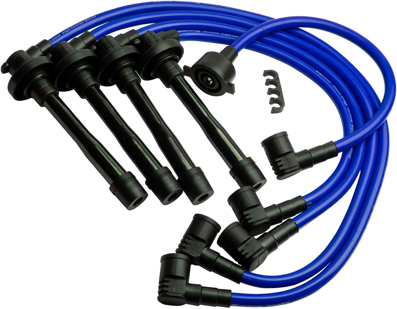 VMS RACING 92-01 10.2mm High Heat Performance Spark Plug Ignition Wires Set in Blue Compatible with Honda Prelude 2.2l 1992-2001 H22 Dohc VTEC Engines Only