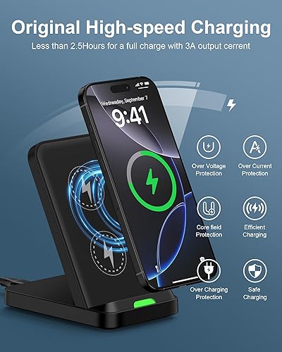 Miniatura 2 de Soporte de cargador inalámbrico Android para Samsung Galaxy S25 Ultra S24, 15 W Sam Sung Cable menos carga soporte de teléfono para iPhone 17 Pro