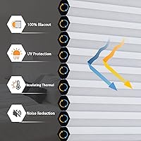 Vista 3 de Persianas celulares de tamaño personalizado, persianas 100% opacas para ventanas, persianas de panal de celda de 1.5 pulgadas, persianas celulares