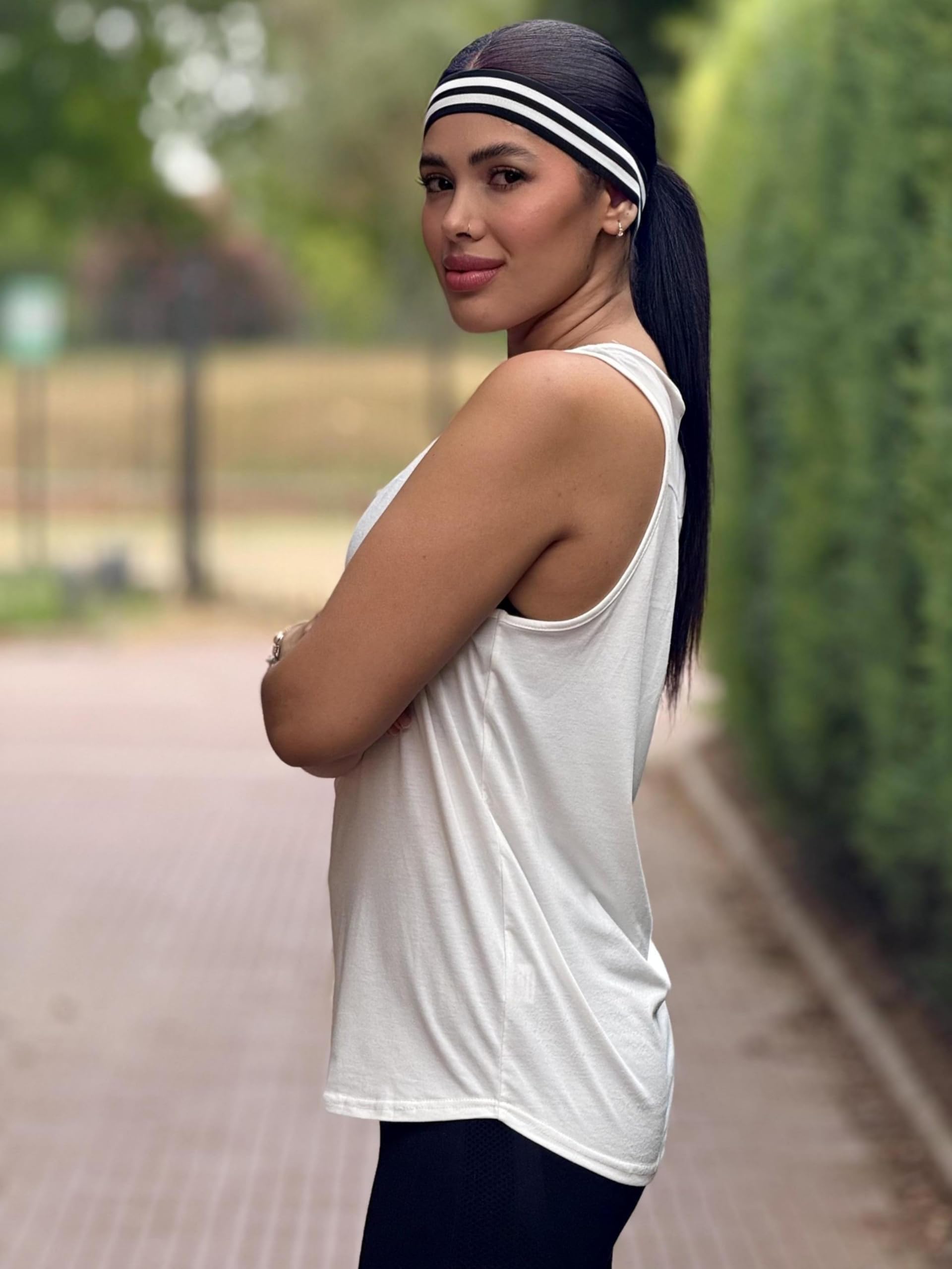 PINSPARK Damski sportowy tank top bez rękawów, oddychający top z siateczki, na siłownię, lekki top sportowy, luźny top do jogi