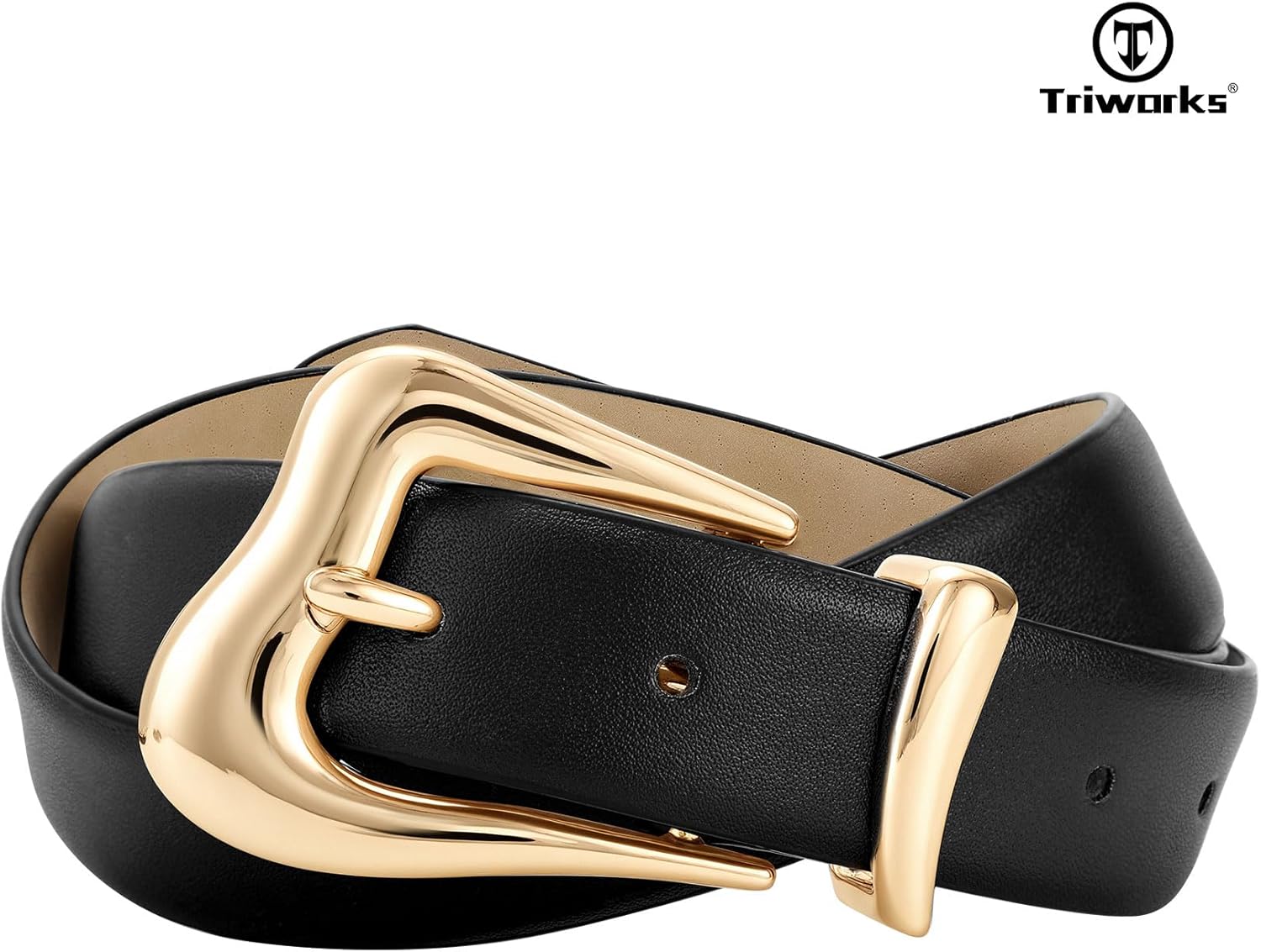 TRIWORKS Women Leather Belt with Gold Buckle Fashion Ladies Leather Waist Belt for Jeans Pants - Image 6