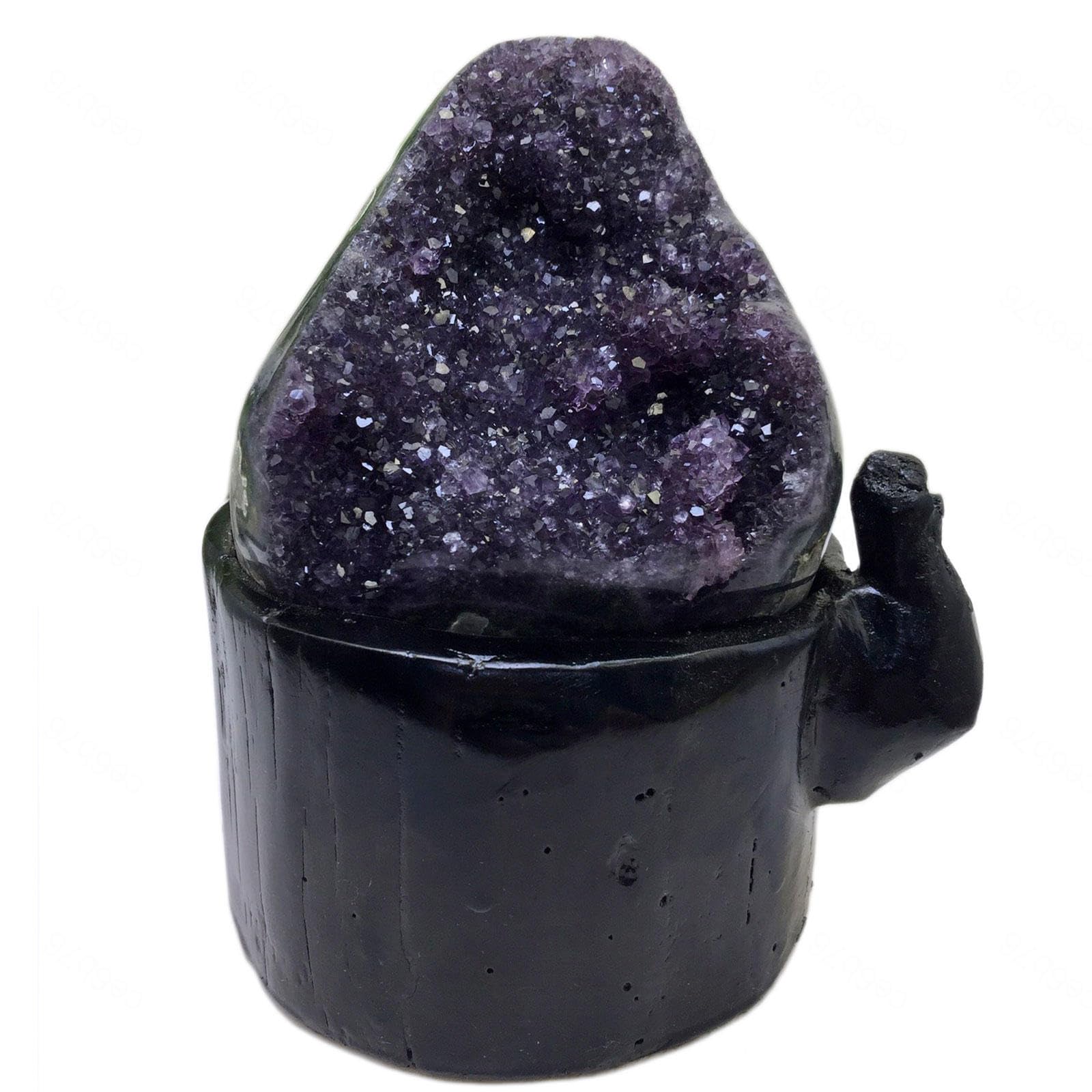 Geoda de Racimo de Cristal de Amatista de Uruguay - 4.19 Lbs, Roca de Racimo de Amatista Grande – Cristales de Energía y Piedras Curativas para Brujería, Meditación, Decoración del Hogar