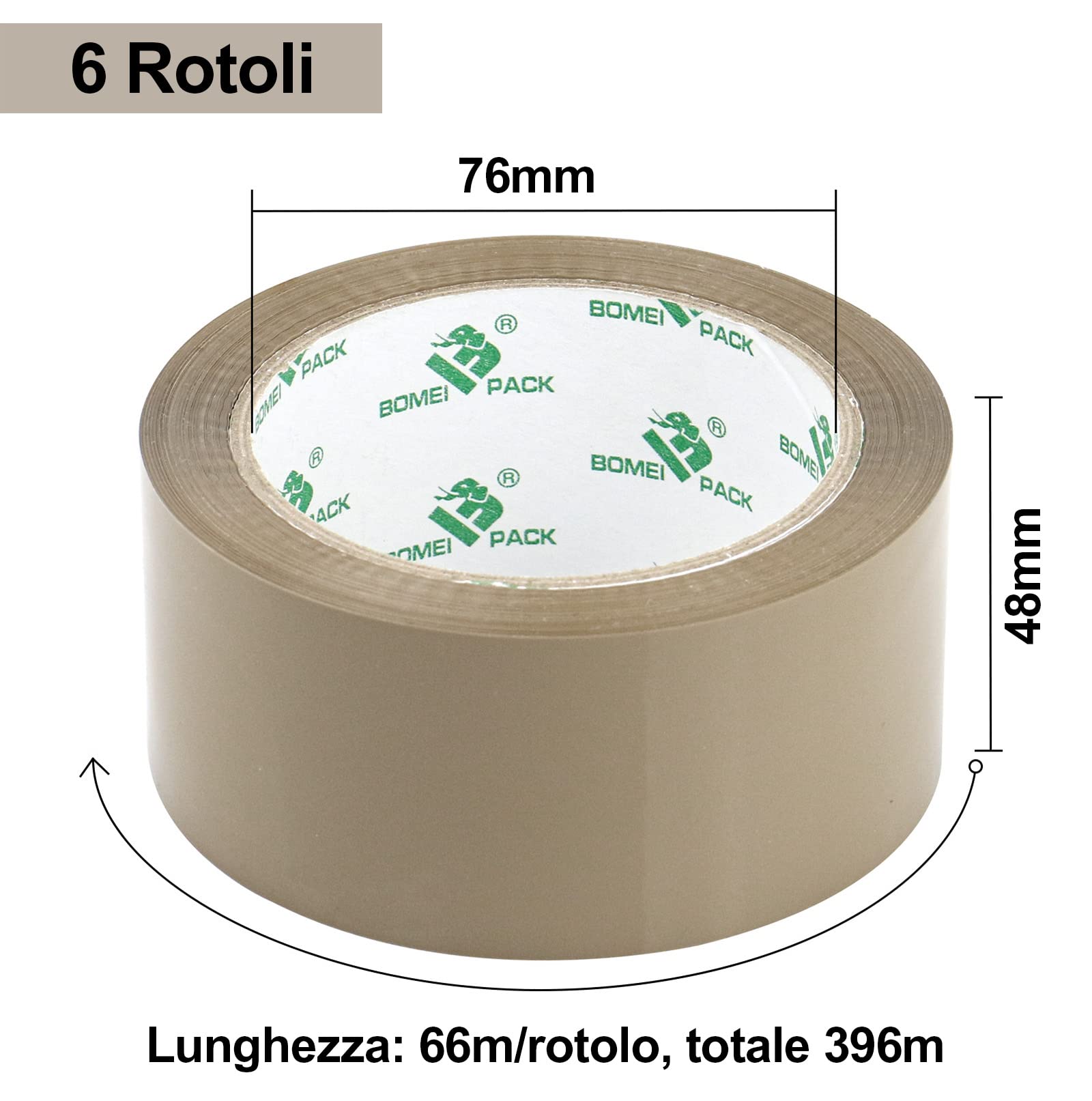 6 Rotoli Di Nastro Adesivo Marrone 50 Mm X 70 M Nastro Da Imballaggio Per Scatole Spedizioni Traslochi Nastro Per Pacchi E Imballaggio 87308895 - Foto 2