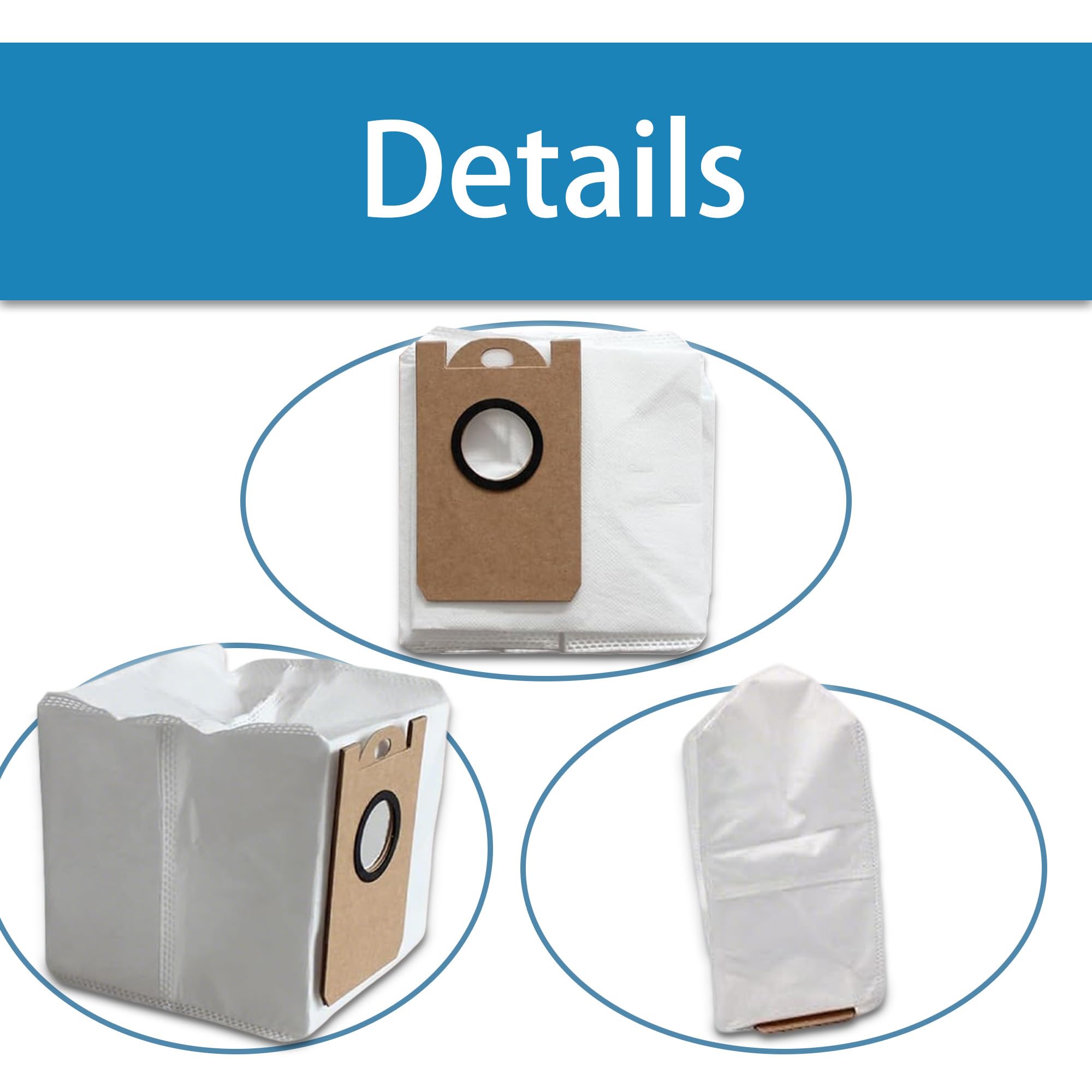 Bolsa de polvo desechable de repuesto compatible con BObsweep RC400 Dustin y Orb-i Robot aspiradora, bolsas colectoras de gran capacidad de 4 L (paquete de 10)
