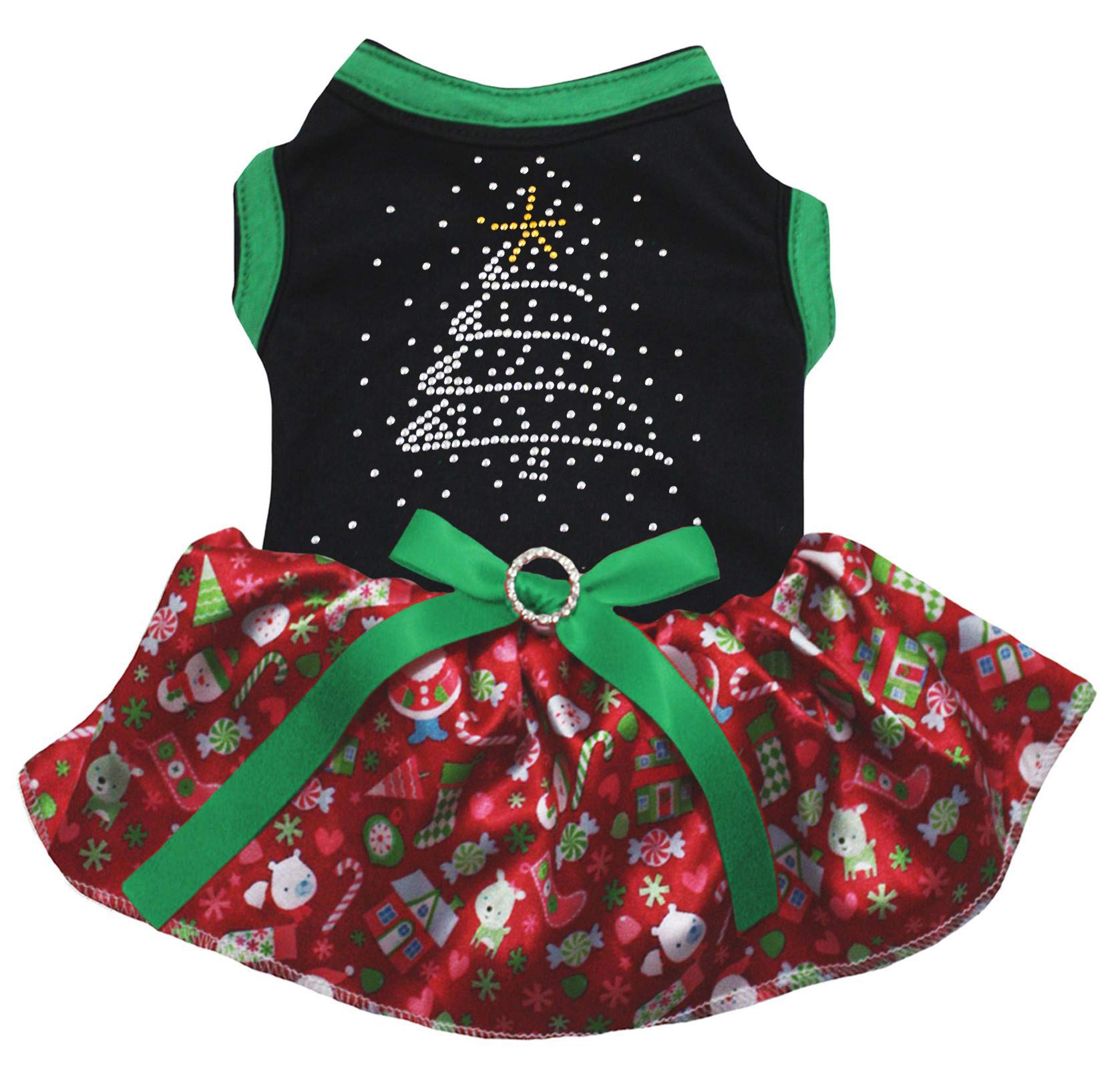 Robe pour chien Noël en strass pour illuminer le réveillon en famille